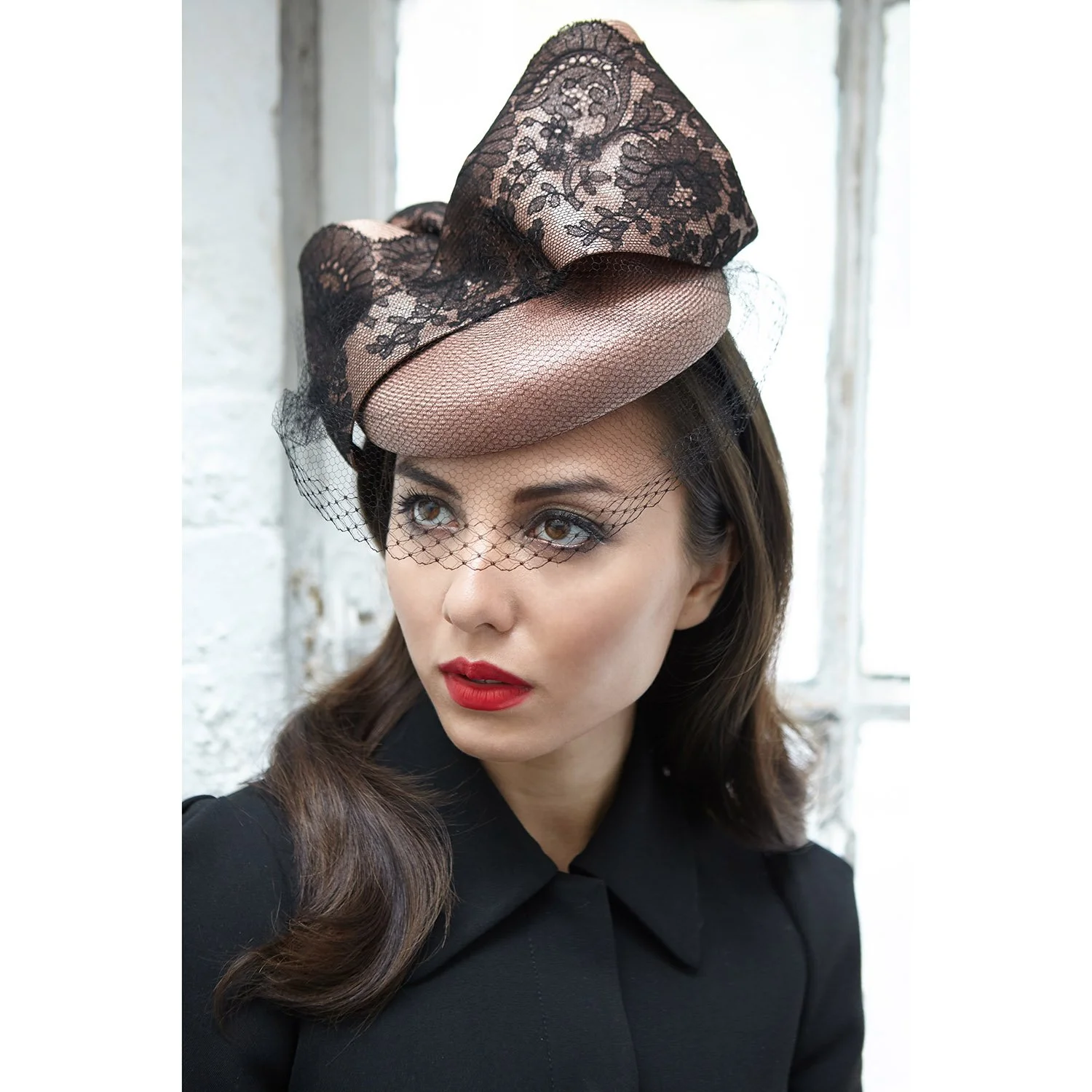 Couture Perching Pillbox Hat: 'Cornelia 