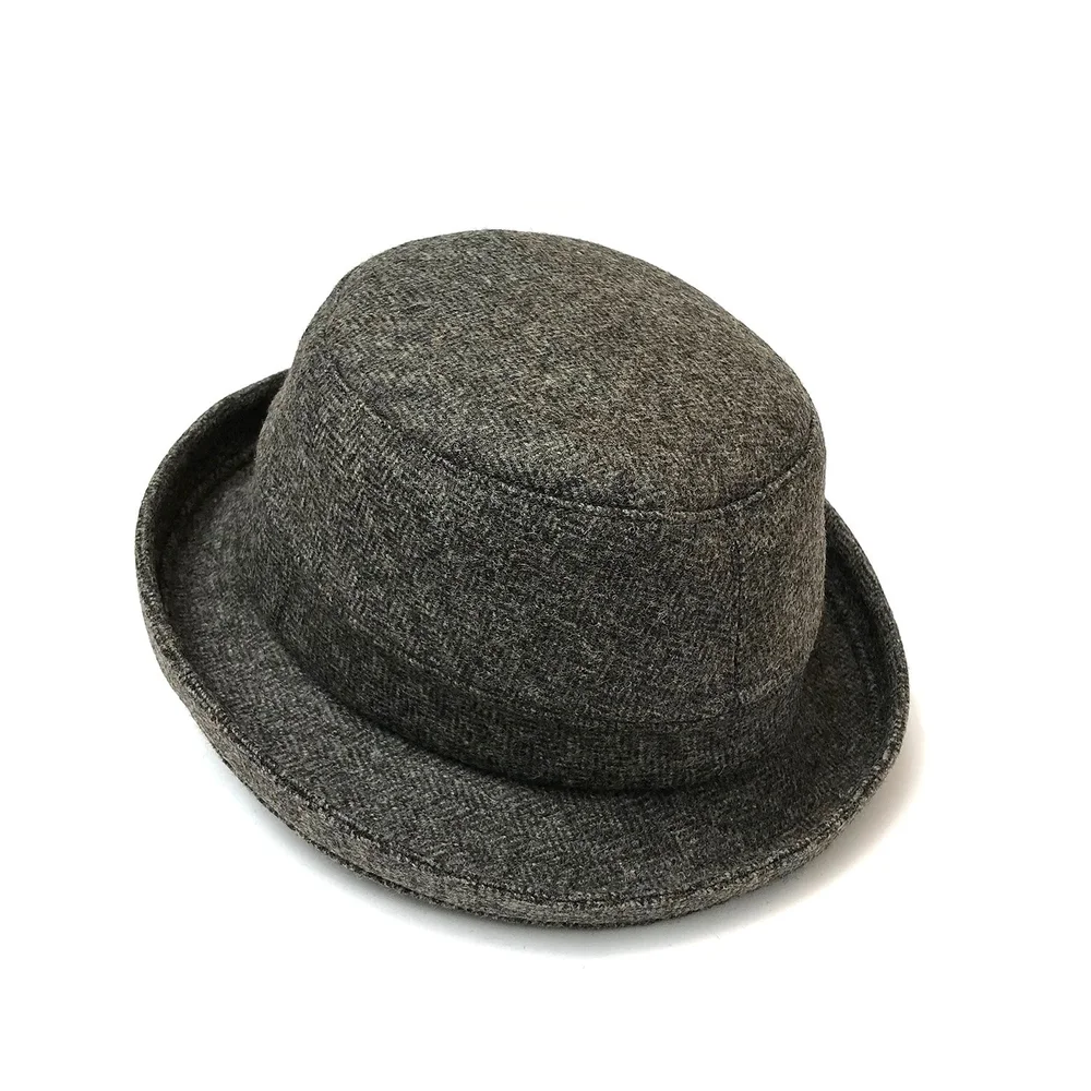 Wool Tweed Fedora style Hat: 'Thompson' in tobacco herringbone — Karen  Henriksen