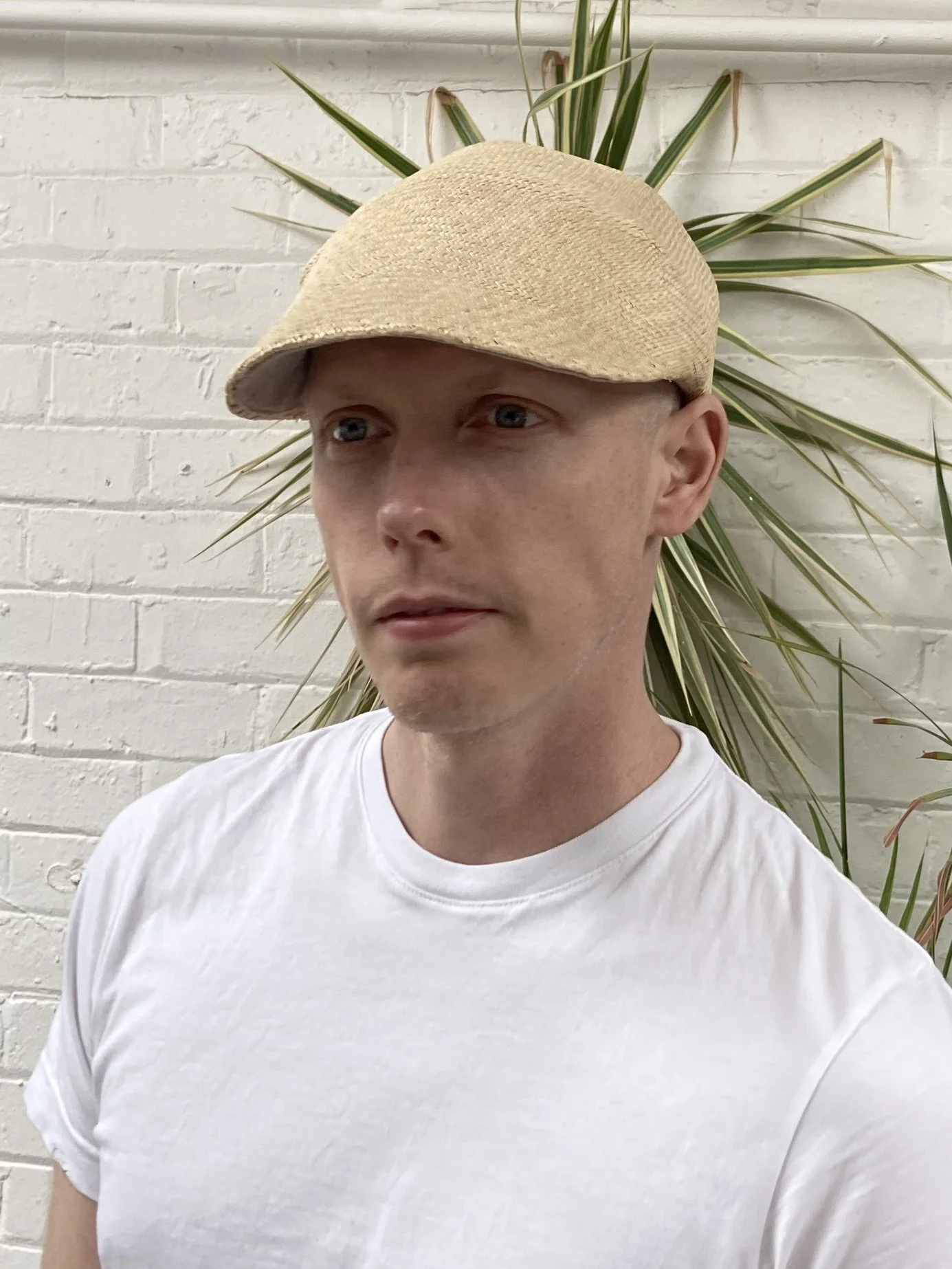 Panama straw flat cap