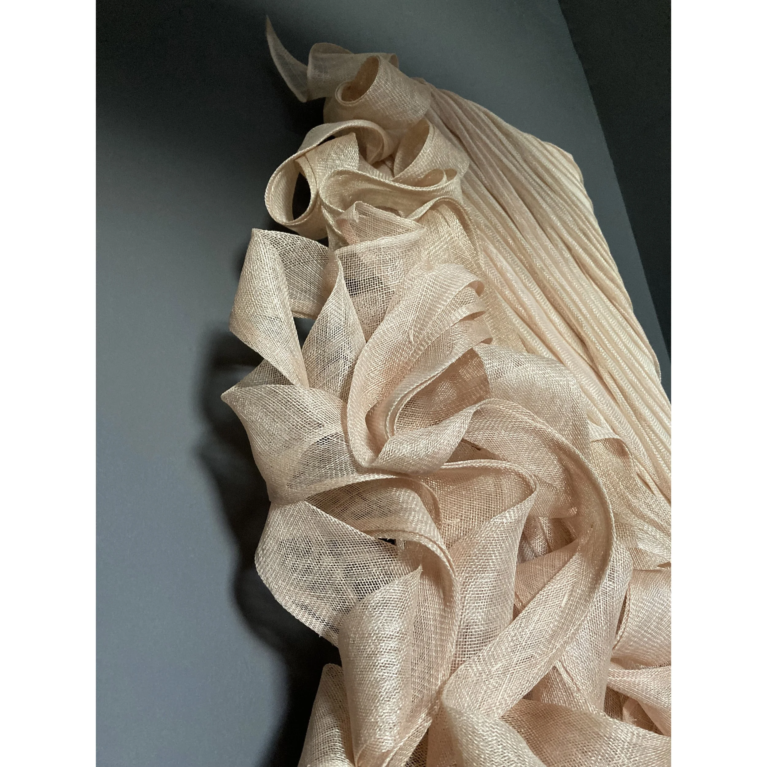 Handmade Wall Sculpture by Karen Henriksen: 'Abundance' No. 2 in pink abaca, detail