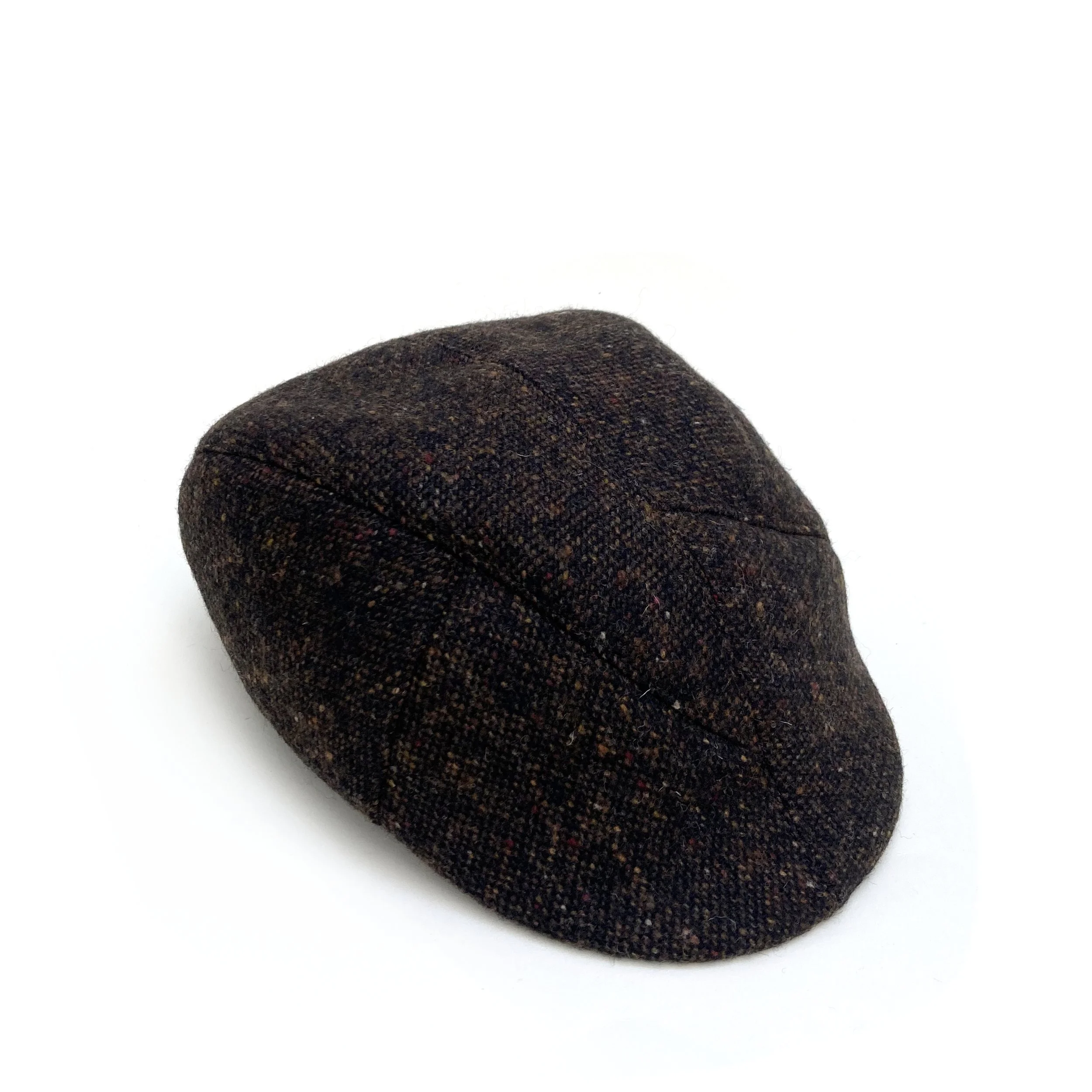 Wool Newsboy Style Cap by Karen Henriksen: 'Reeth' in brown Donegal tweed