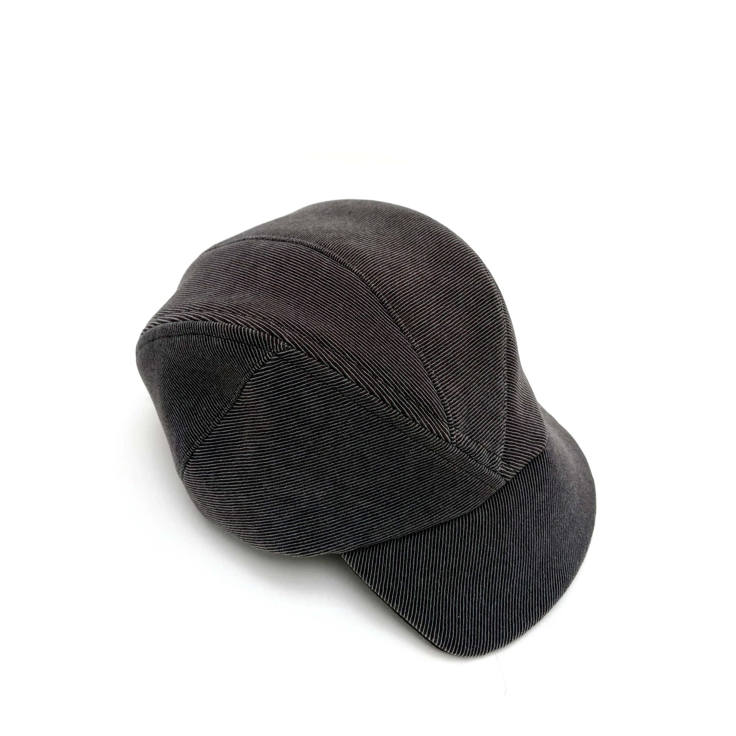 Men's Cotton Moleskin Peaked Cap by Karen Henriksen: 'Alonso' in brown/green twill