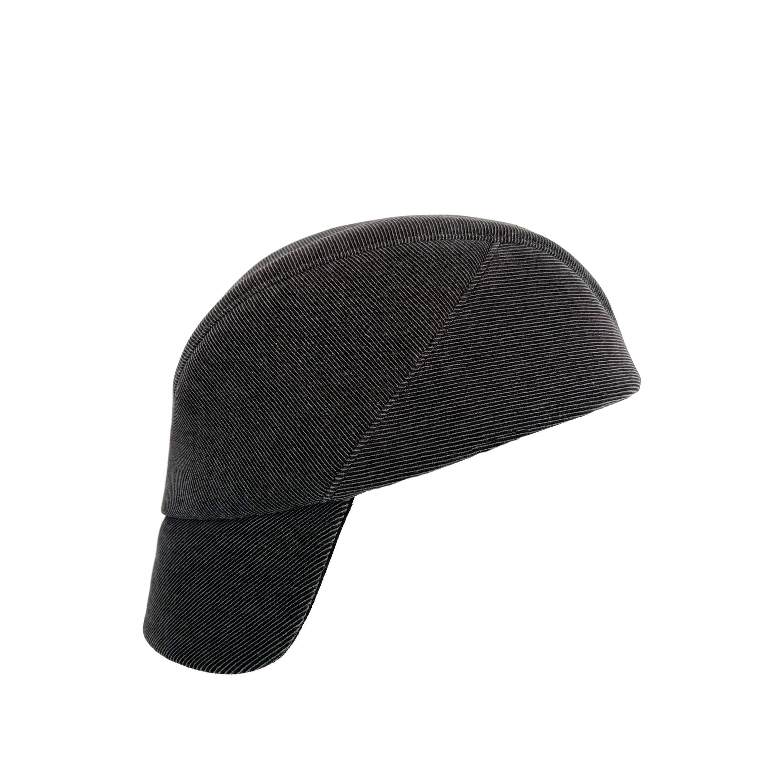 Men's Cotton Moleskin Peaked Cap by Karen Henriksen: 'Alonso' in brown/green twill