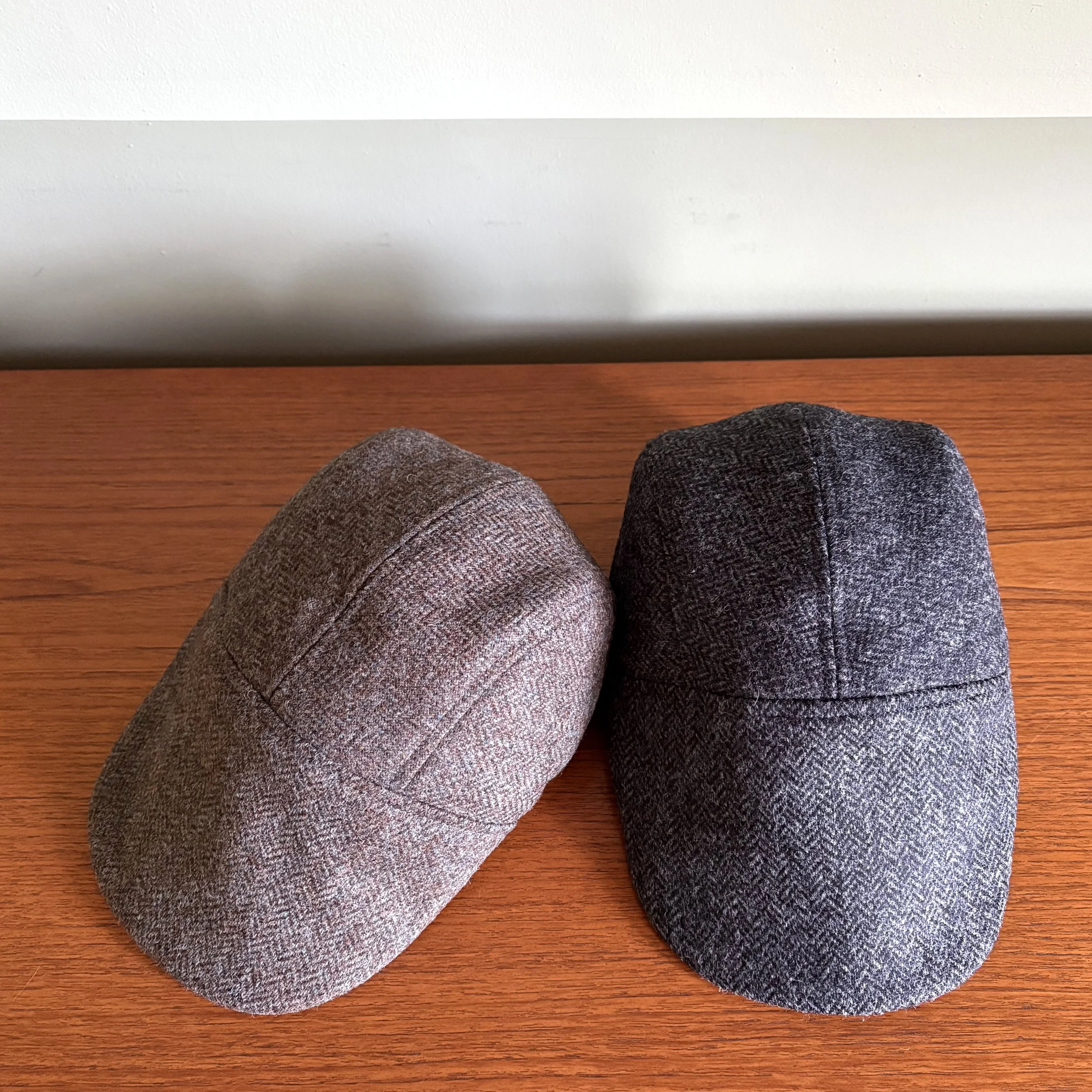 Shetland Wool Flat Cap by Karen Henriksen: 'Sutton' in charcoal or brown herringbone