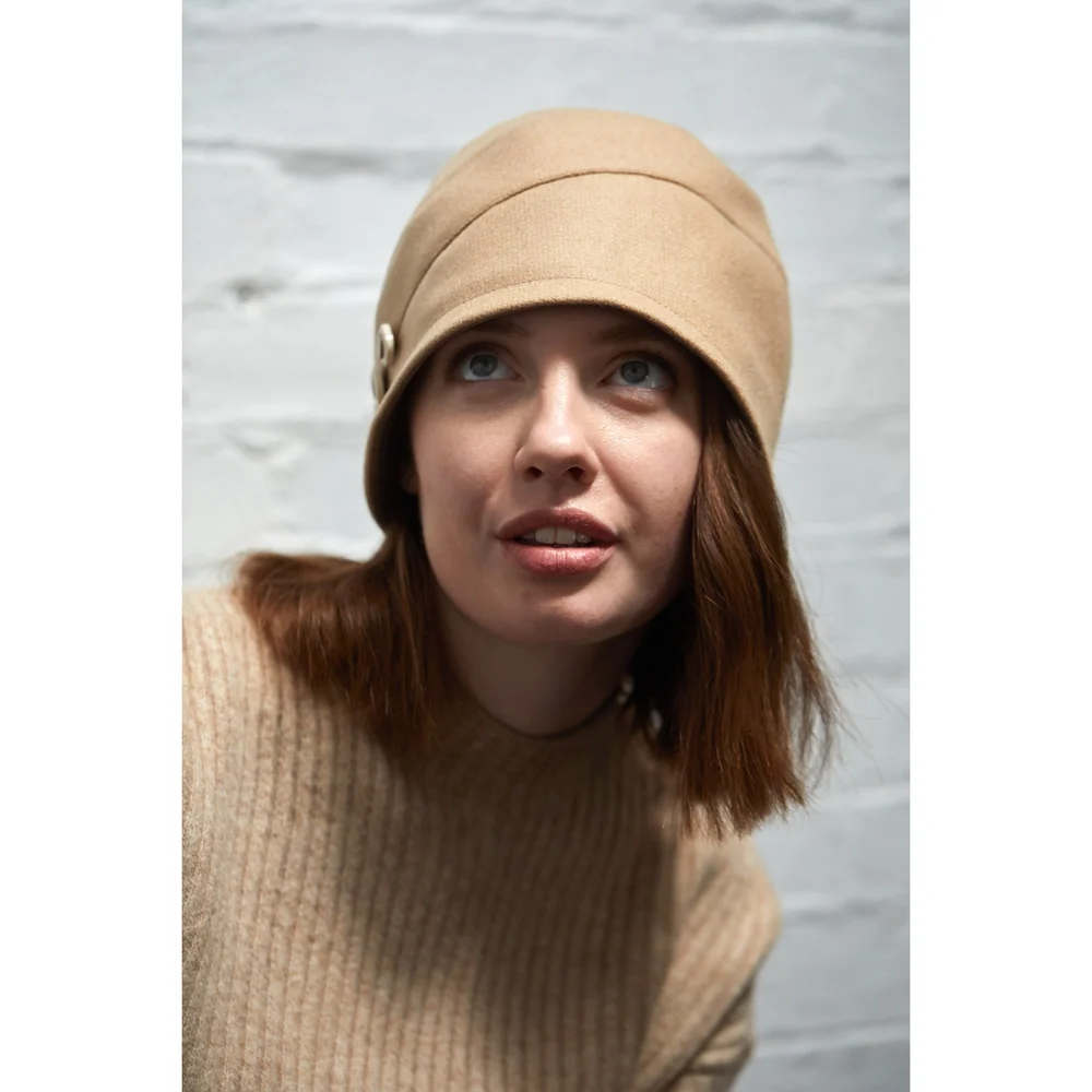 Pure Wool Cloche Hat: 'Yvonne' in camel — Karen Henriksen