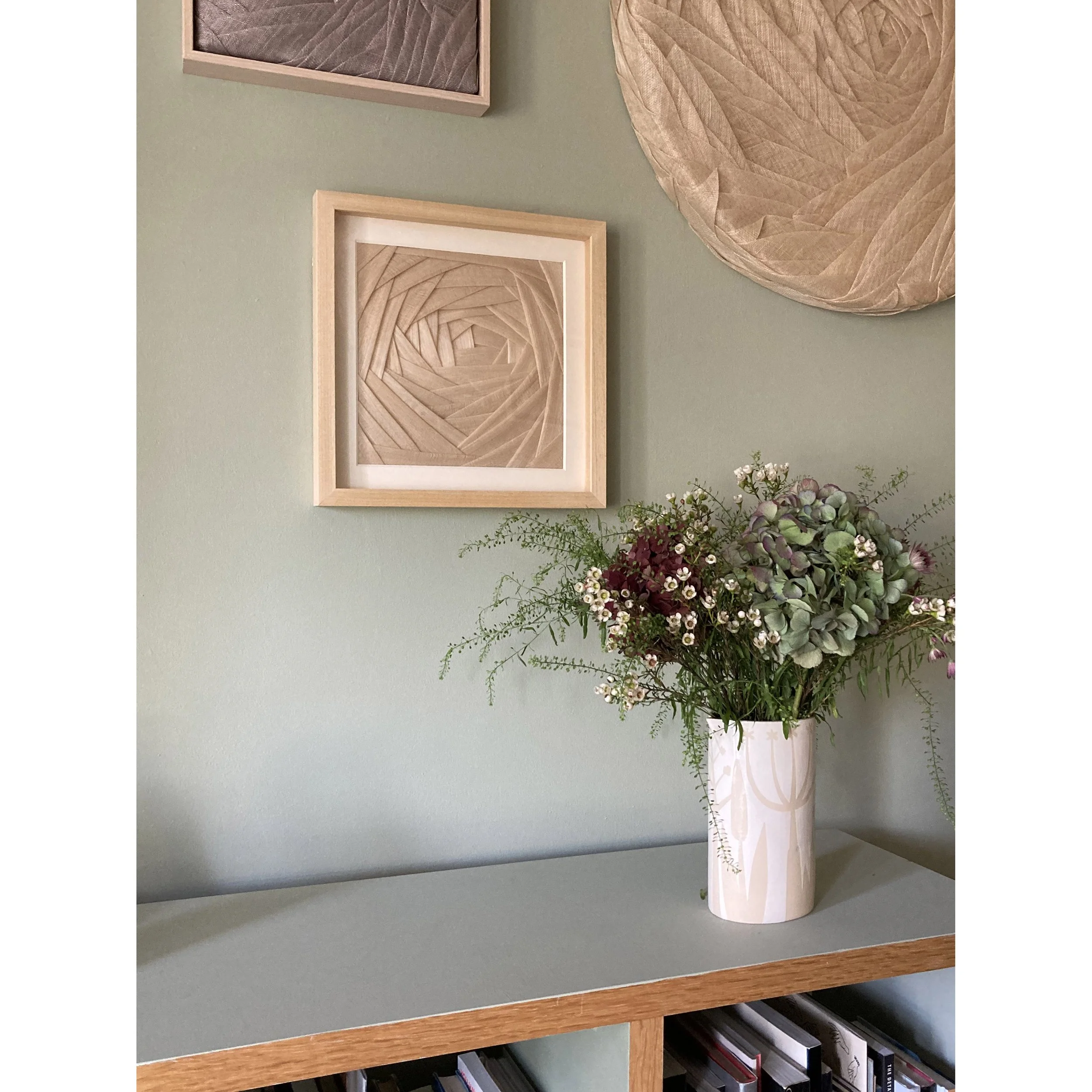 Framed Silk/Abaca Composition by Karen Henriksen: 'Digression' No. 3