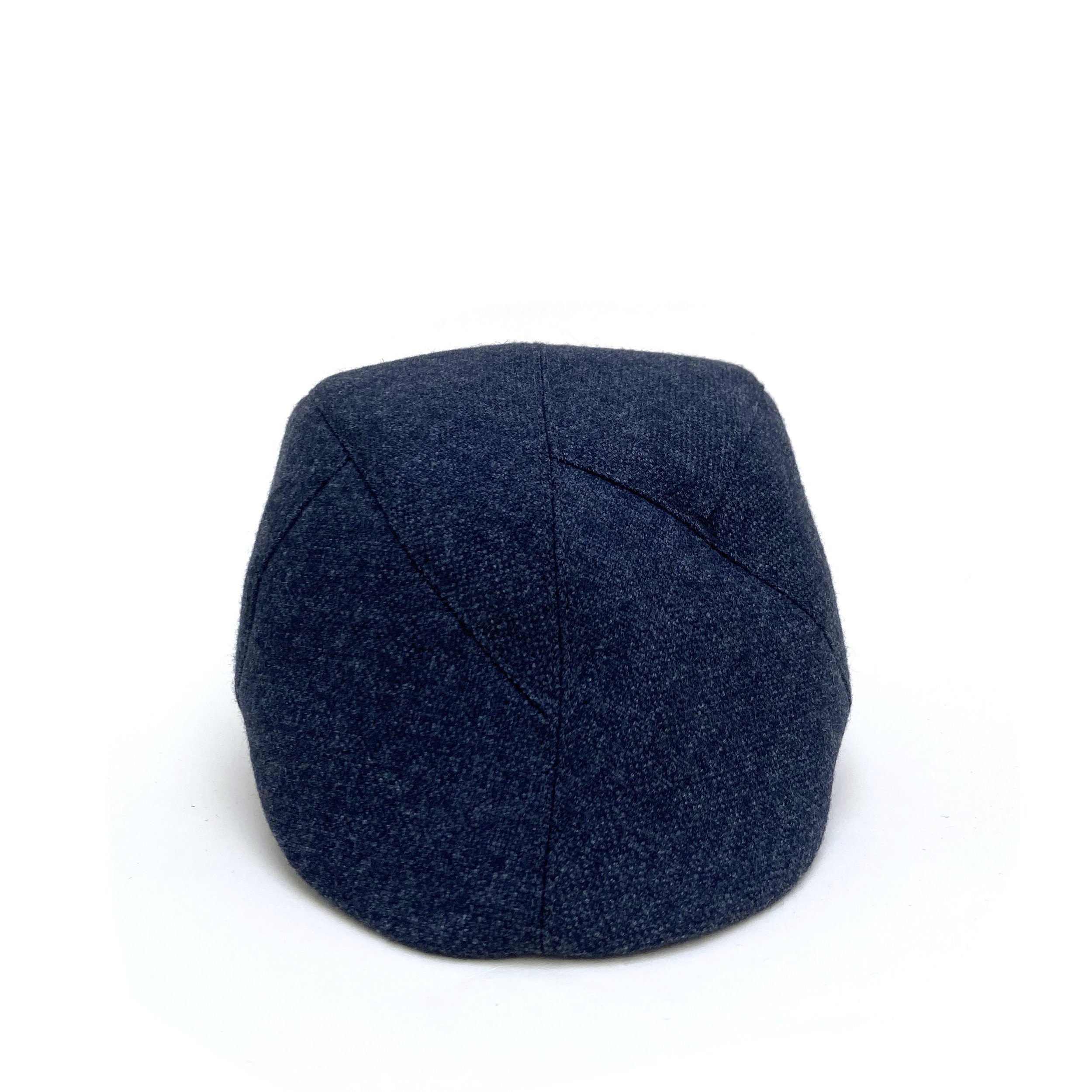 Wool Newsboy Style Cap by Karen Henriksen: 'Reeth' in blue-grey, front view