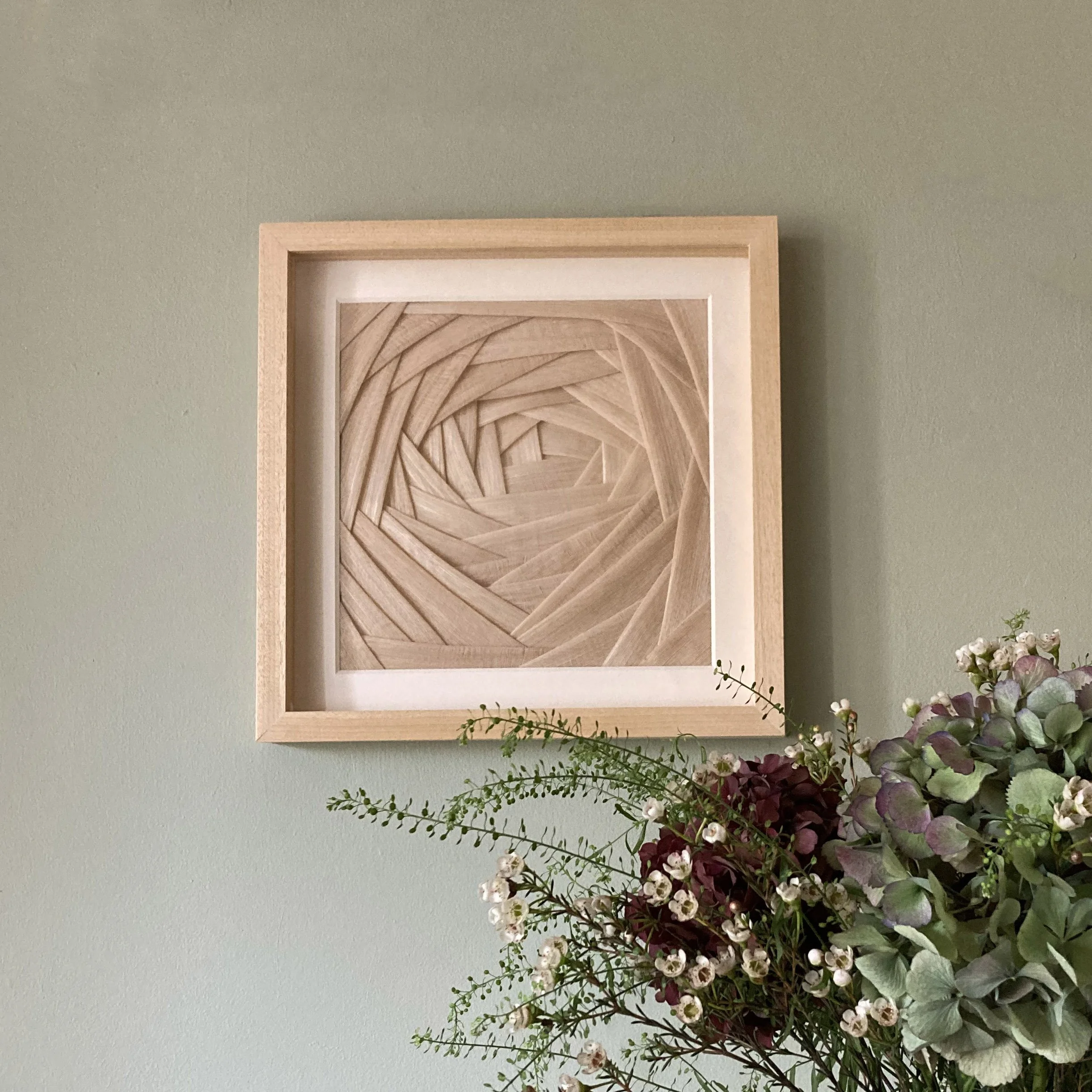 Framed Silk/Abaca Composition by Karen Henriksen: 'Digression' No. 3