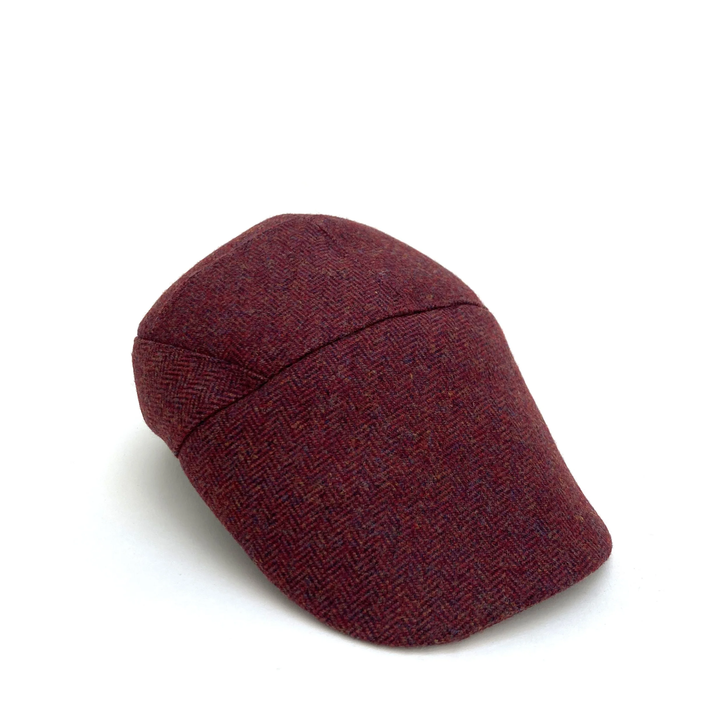 Wool Tweed Flat Cap by Karen Henriksen: 'Stamford' in red