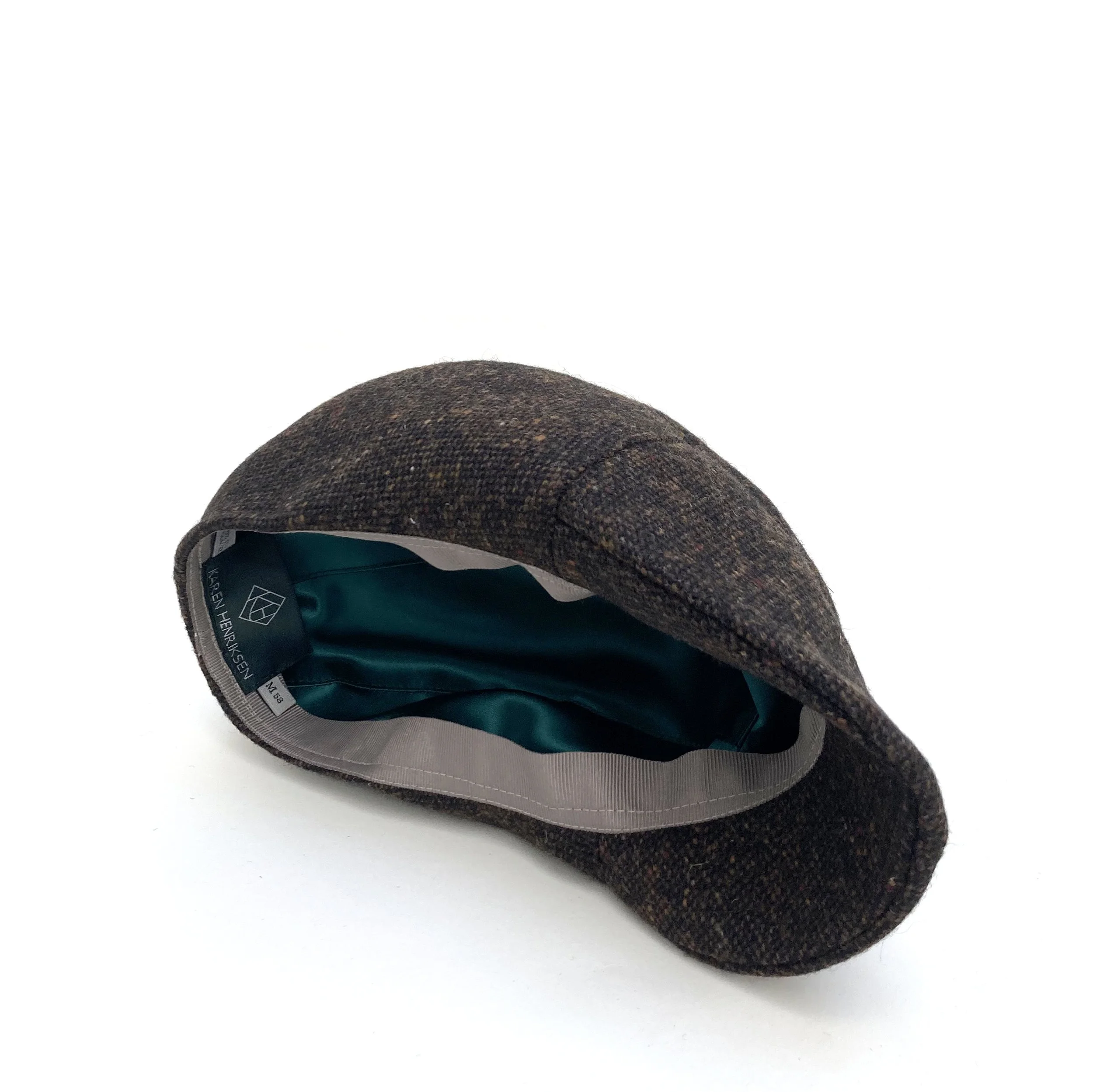 Wool Newsboy Style Cap by Karen Henriksen: 'Reeth' in brown Donegal tweed