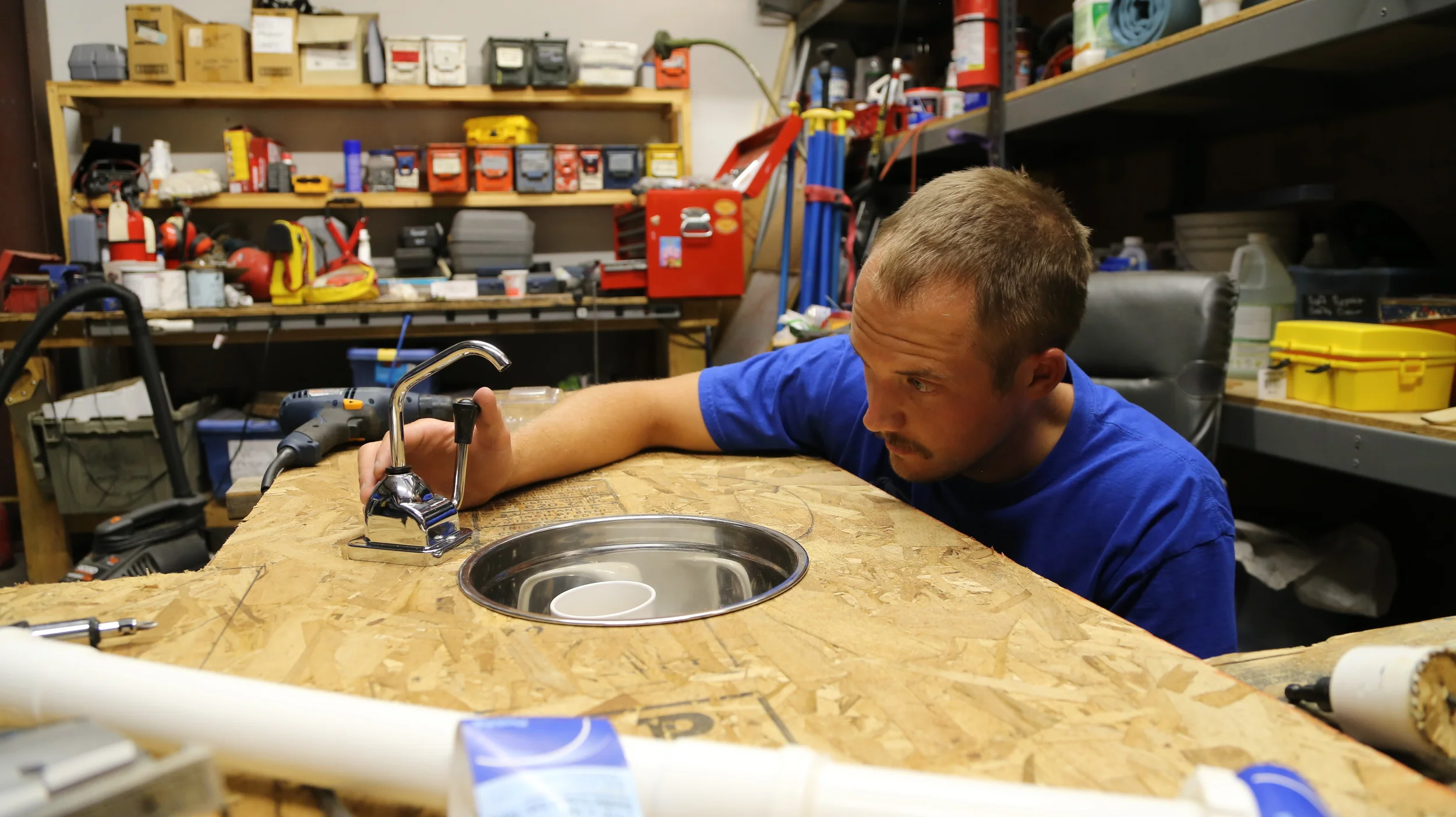 Getting ready to test the pump for the first time.