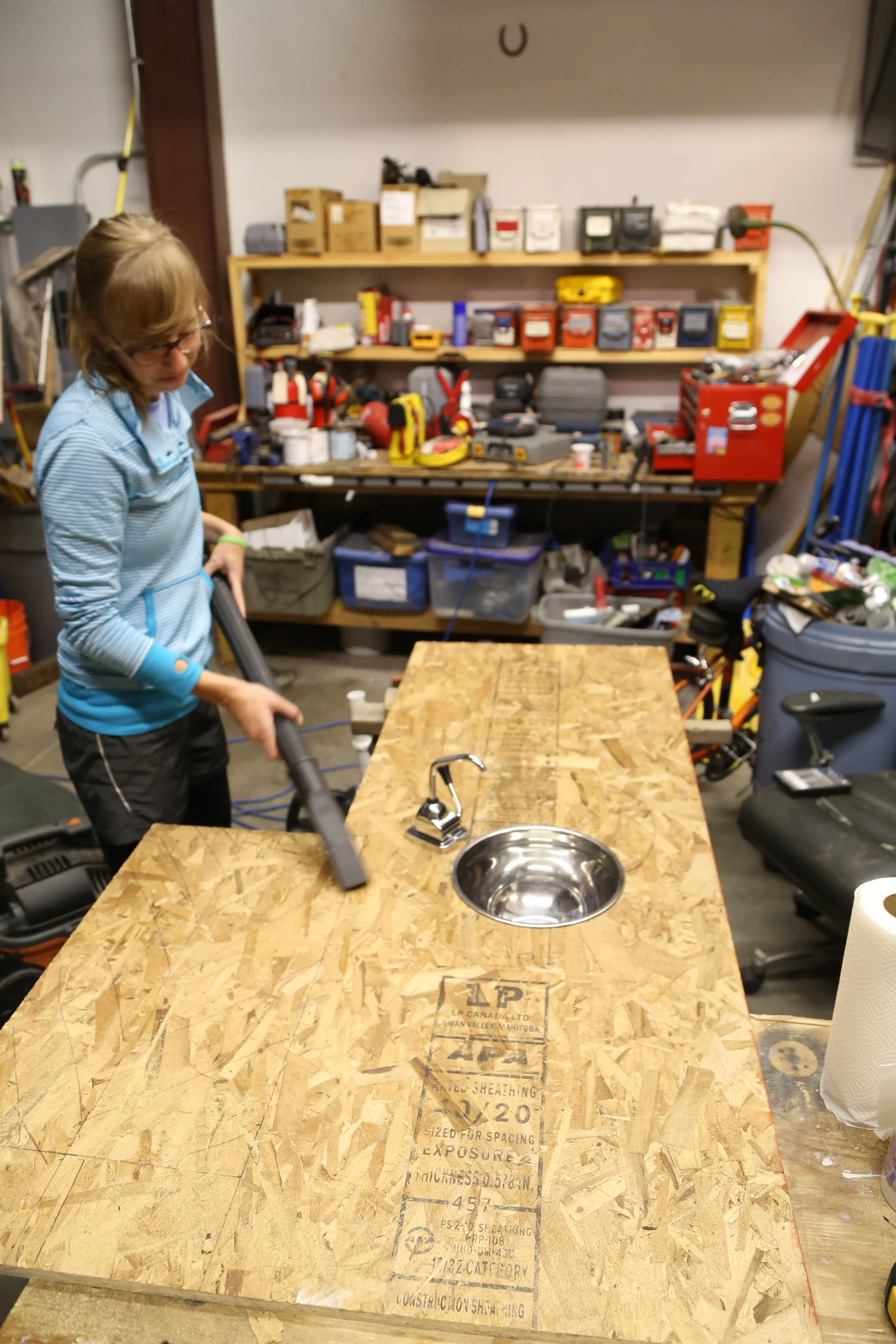 I think I was a teeny bit annoyed that the one photo taken of me during this project was of me vacuuming up the aftermath. I promise I did more than just take photos! (I think...it's been a few months...I could be wrong.)
