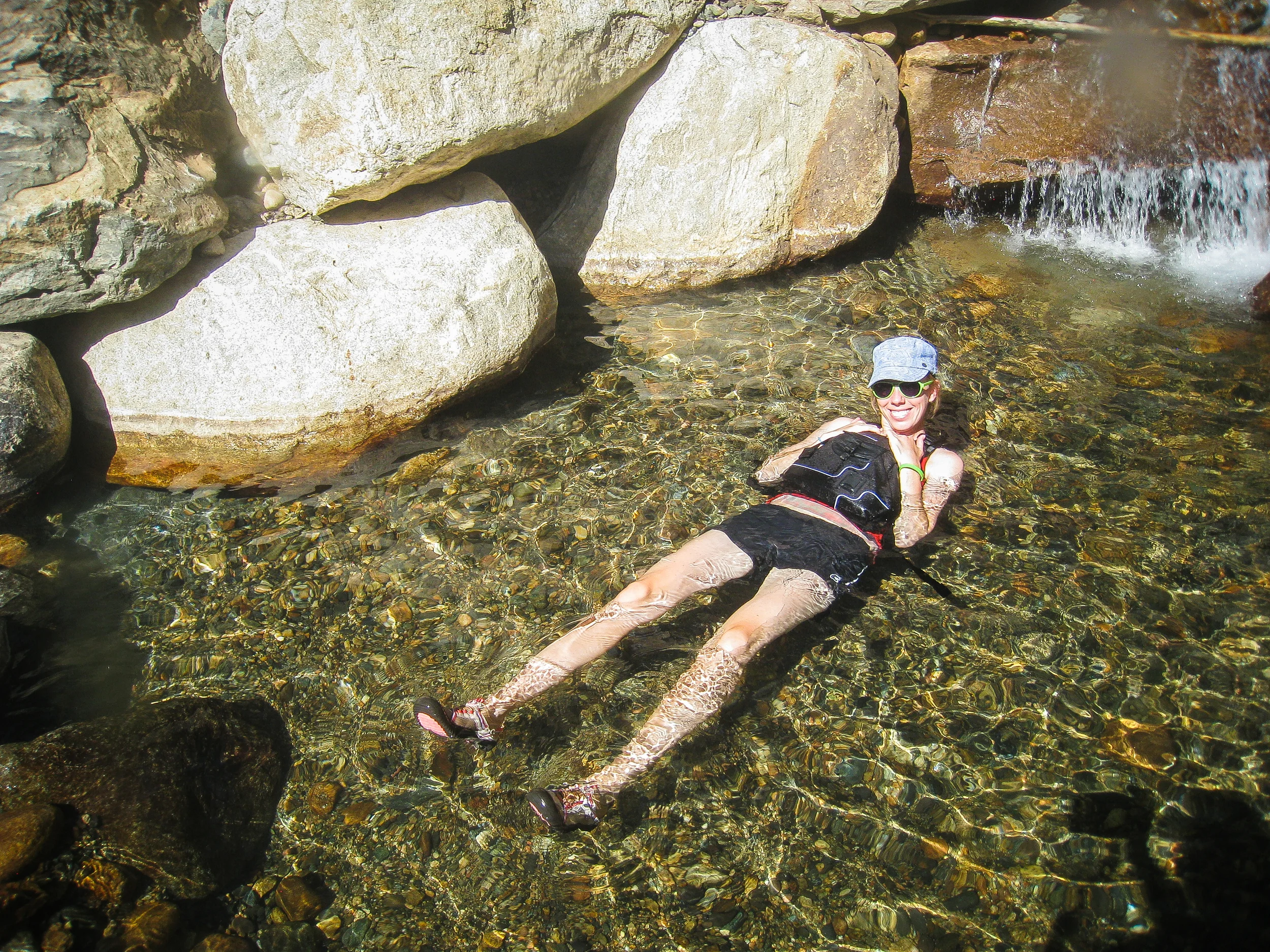 My brand spanking new PFD made the hot spring experience even more relaxing.