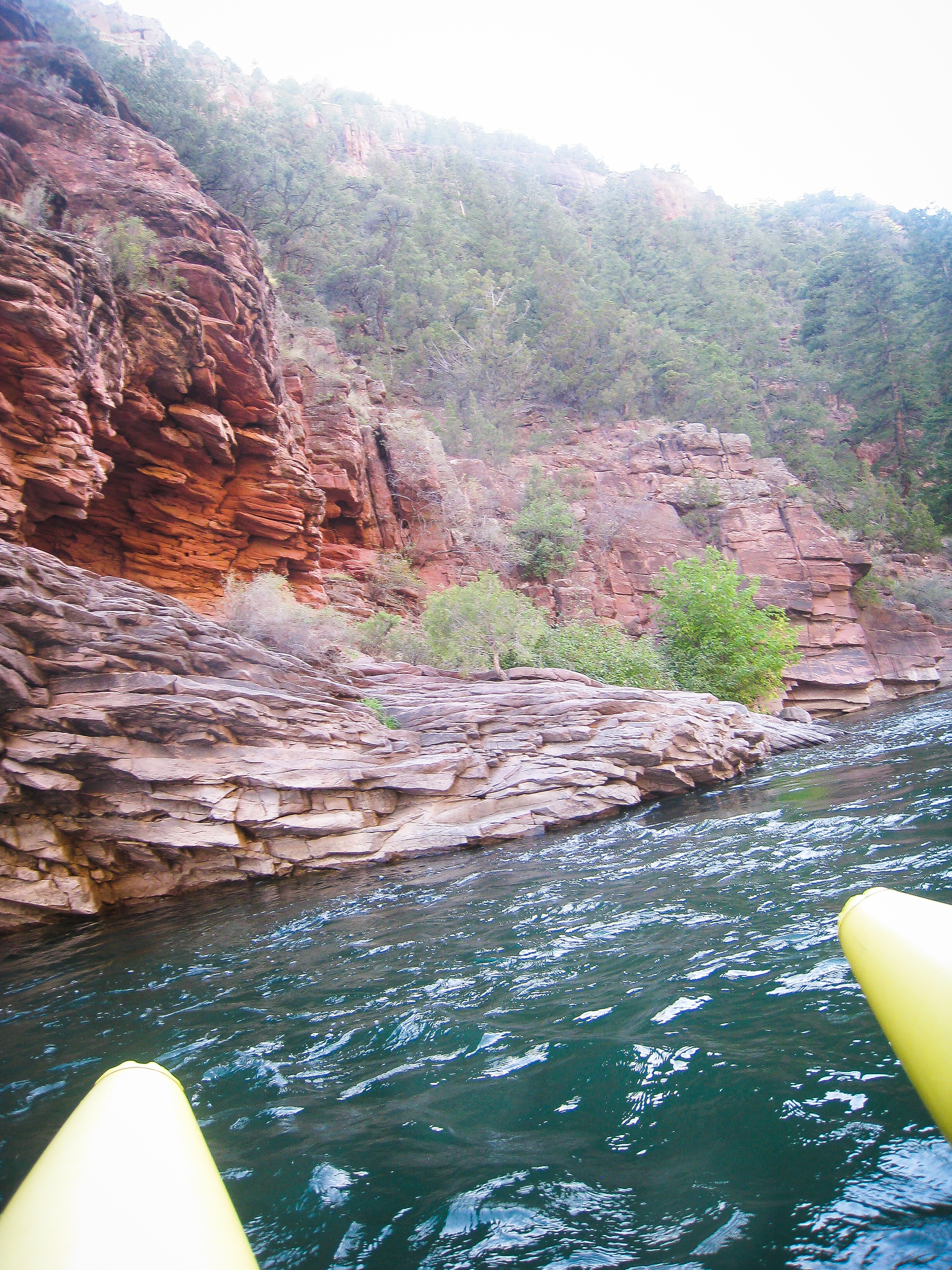 The beautiful red canyon walls.