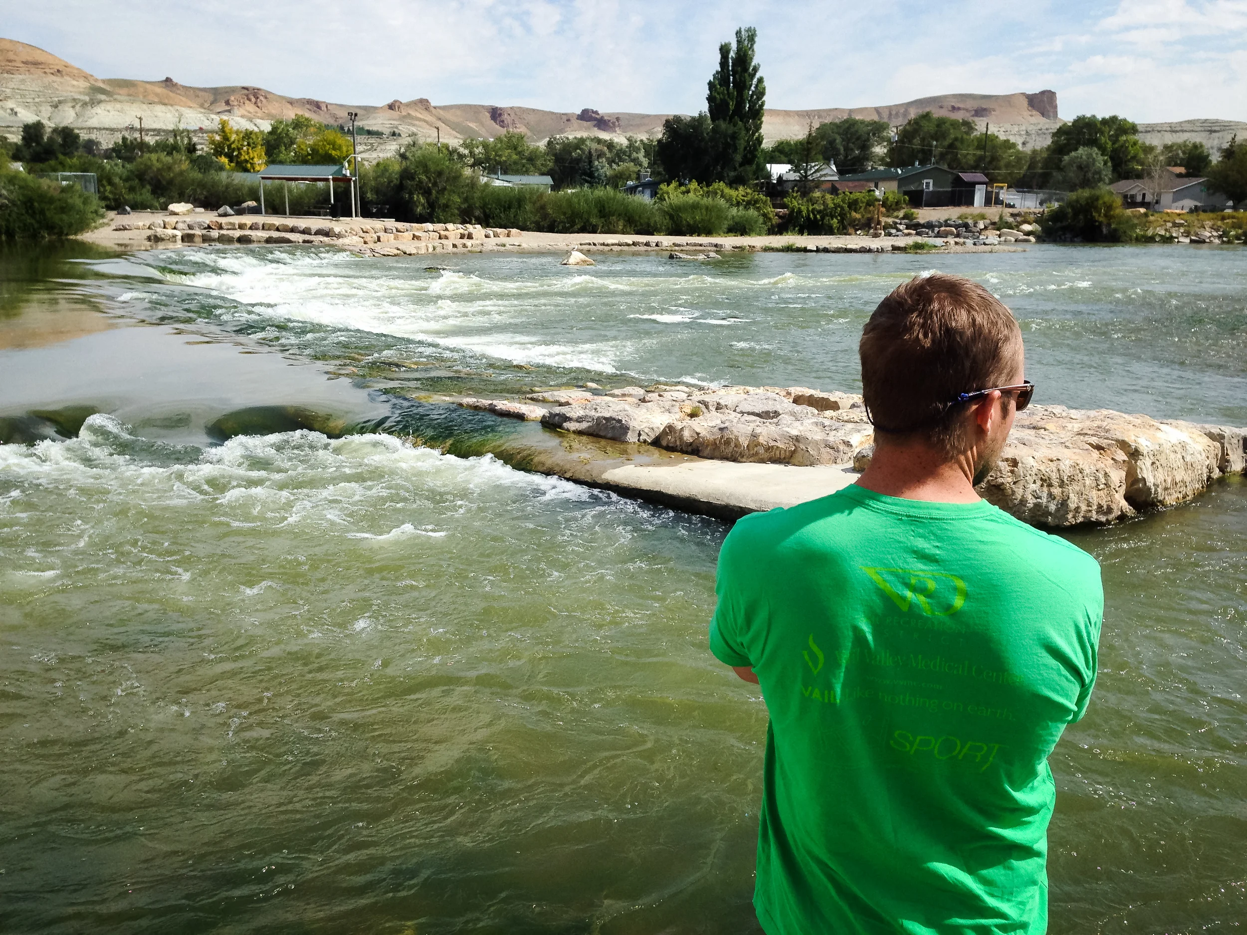 We couldn't help but pull over when we saw signs for a kayak park in Green River, Wyoming.
