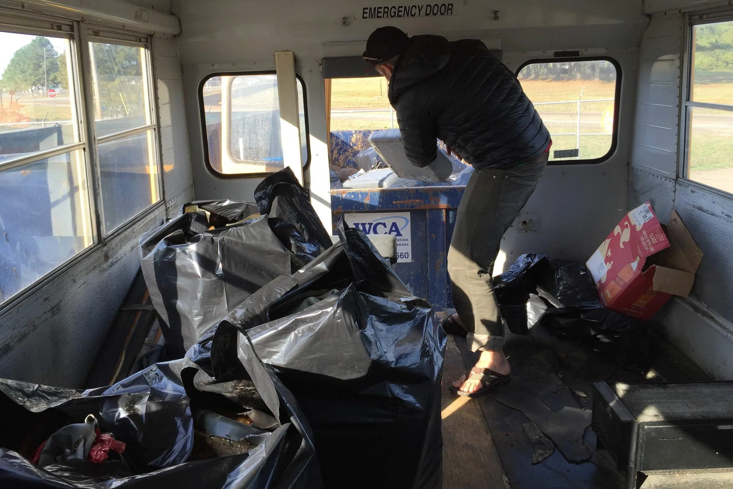 We're finding that the rear door comes in quite handy for disposal purposes!