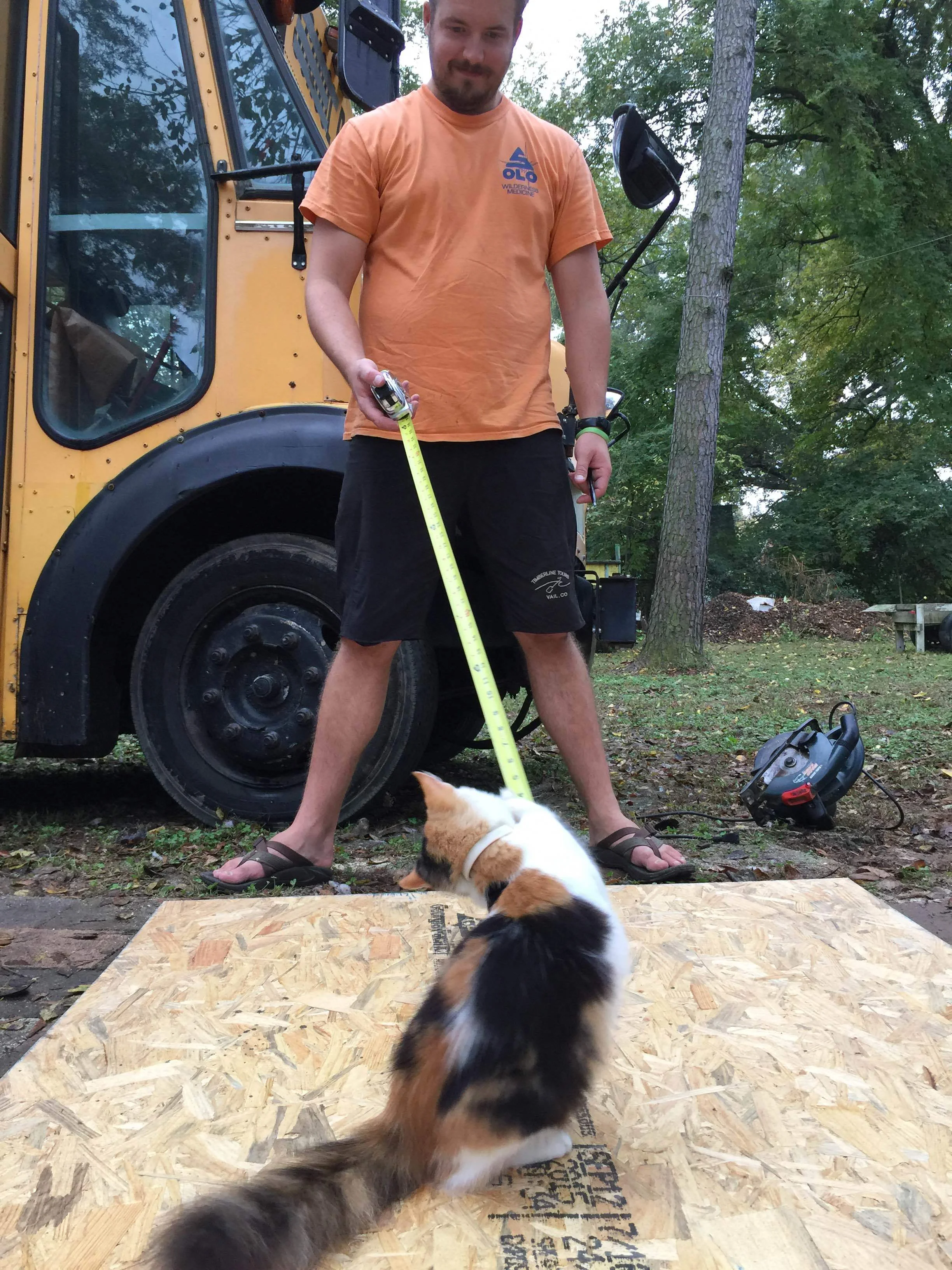 It's important to keep the supervisor happy, which sometimes means breaks to play with measuring tapes.