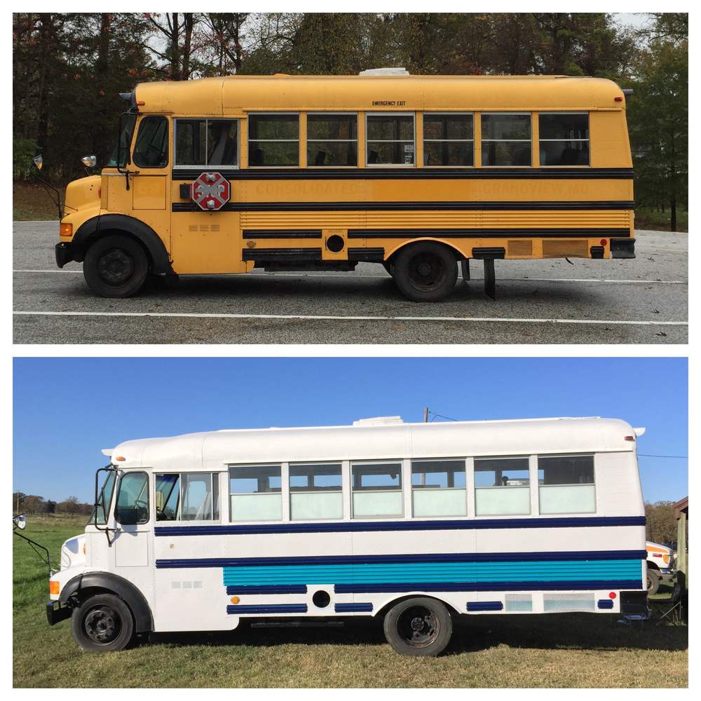 Diy School Bus Painting Blog Traveling Tuttles