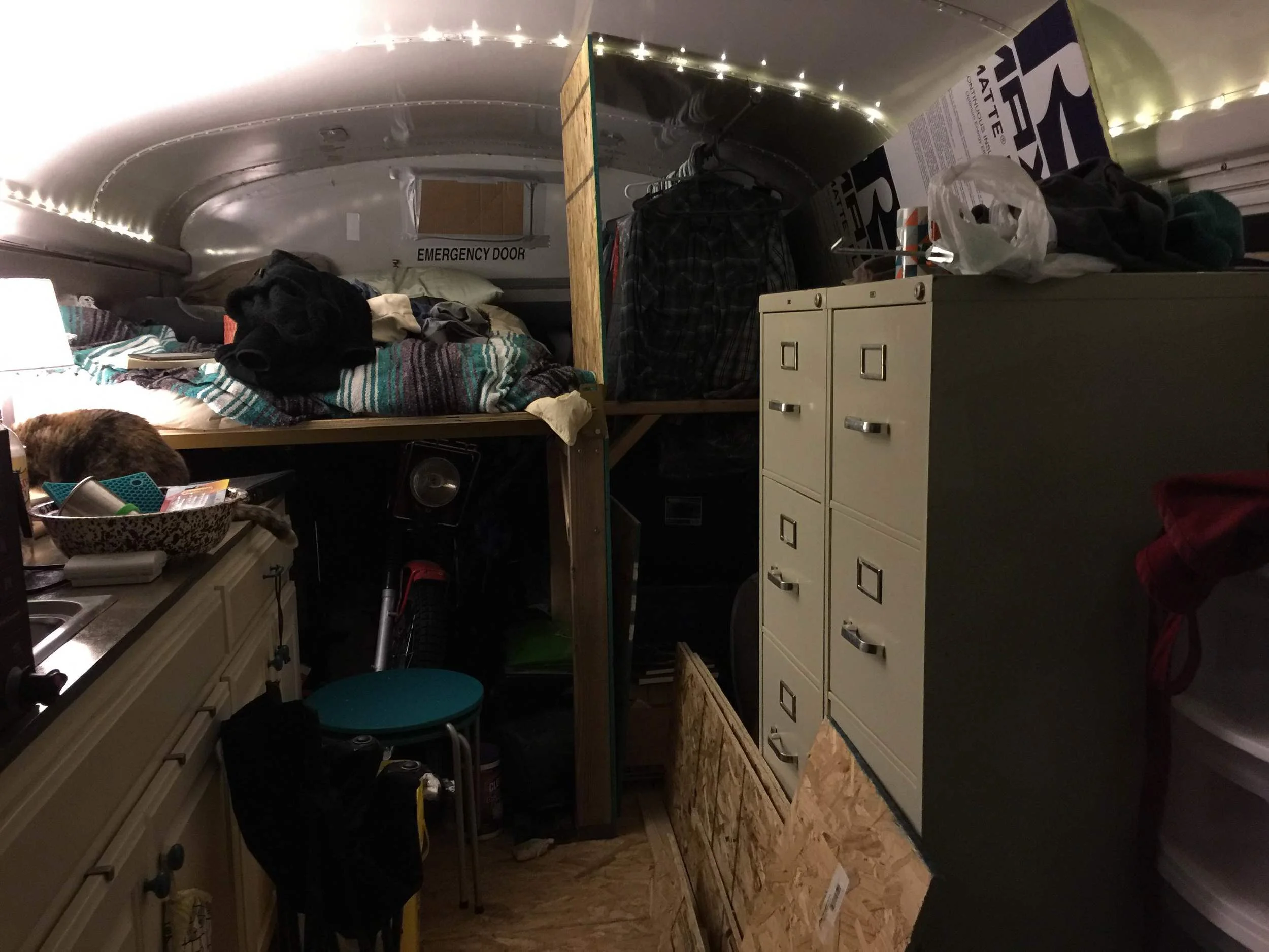 Here's a photo of the filing cabinets moved and the toilet room walls beginning to take shape.
