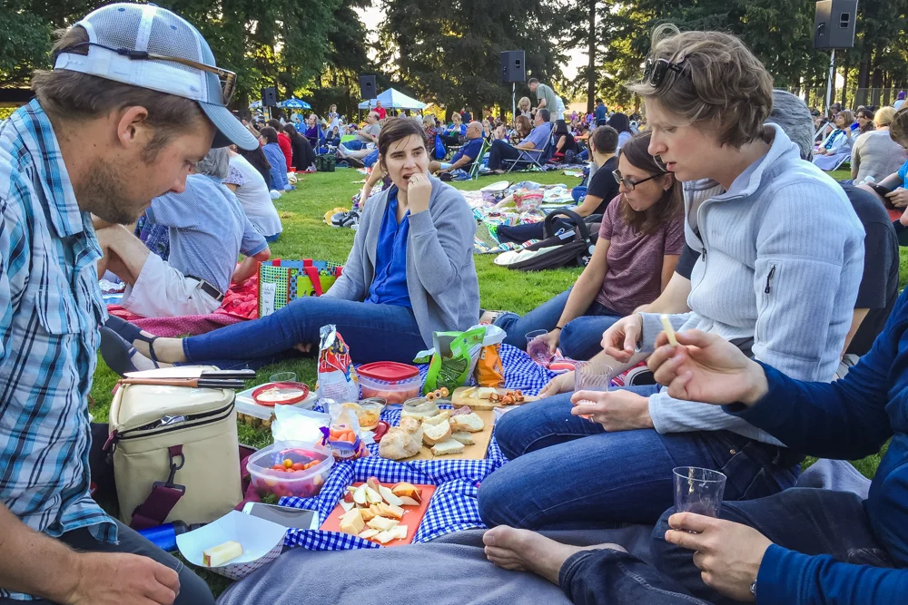 That's me on the left, Maya the pate queen in the center, and Nicole in the striped pullover on the right.