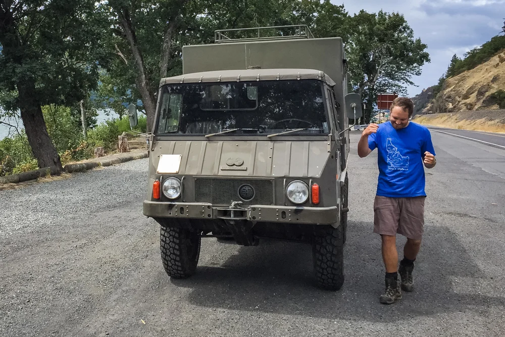Happy dance at a rest stop!
