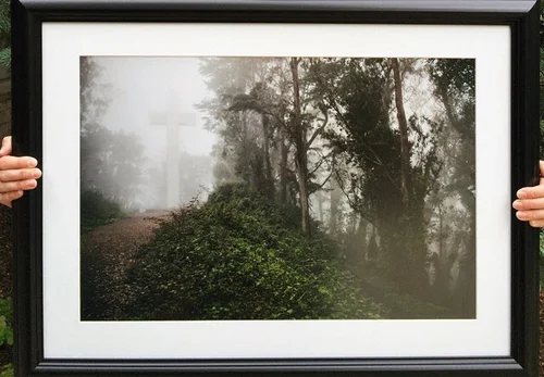 A 16 X 24 FRAMED AND MATTED PRINT OUR CHURCH BOUGHT FROM CHELSEA TO HELP FUND OUR TRIP!