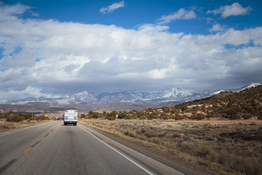 Driving up to Moab.
