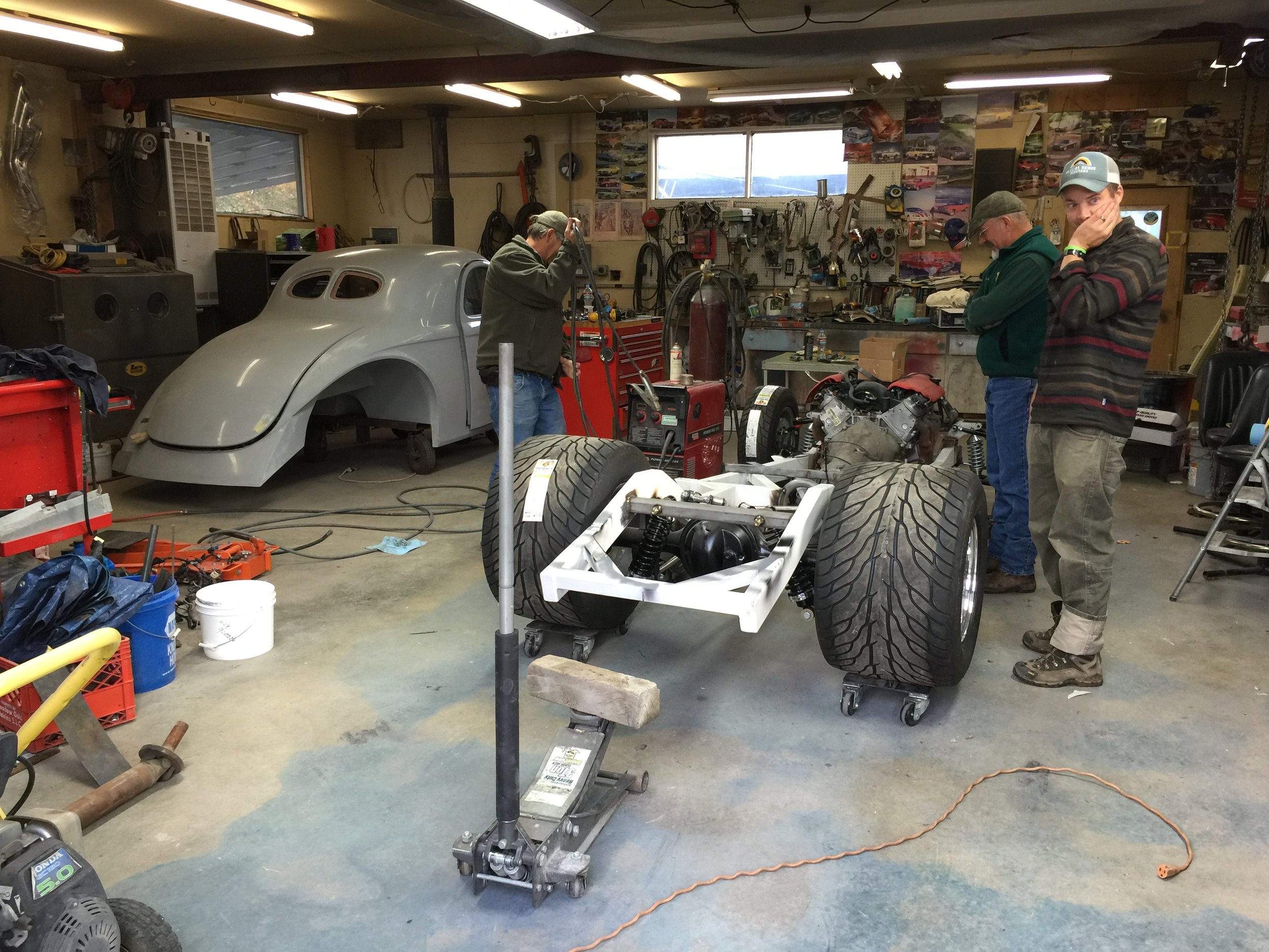 The owner of the workshop mentioned we'd have to move a project out of the way. He didn't mention it was a home-built, 5.7L Corvette-powered hotrod!