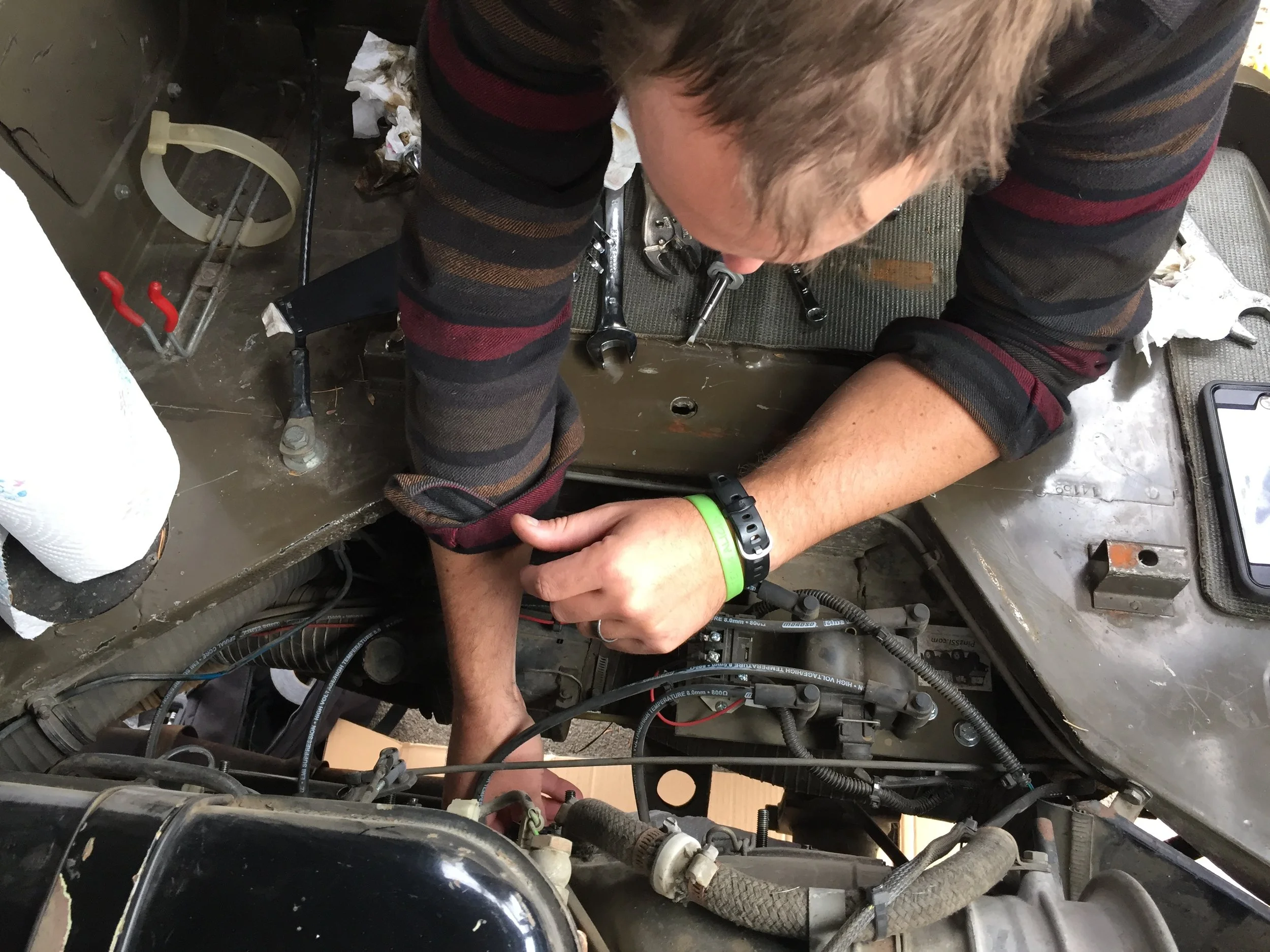 Adjusting the valves for the first time.
