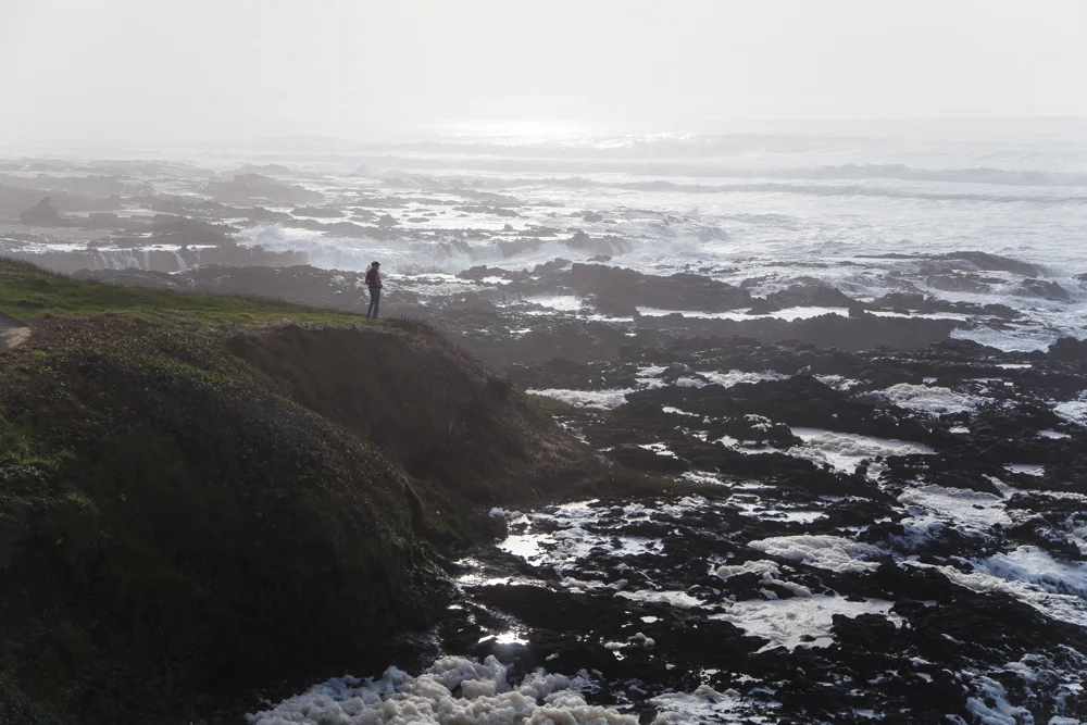 Playing by the seaside.