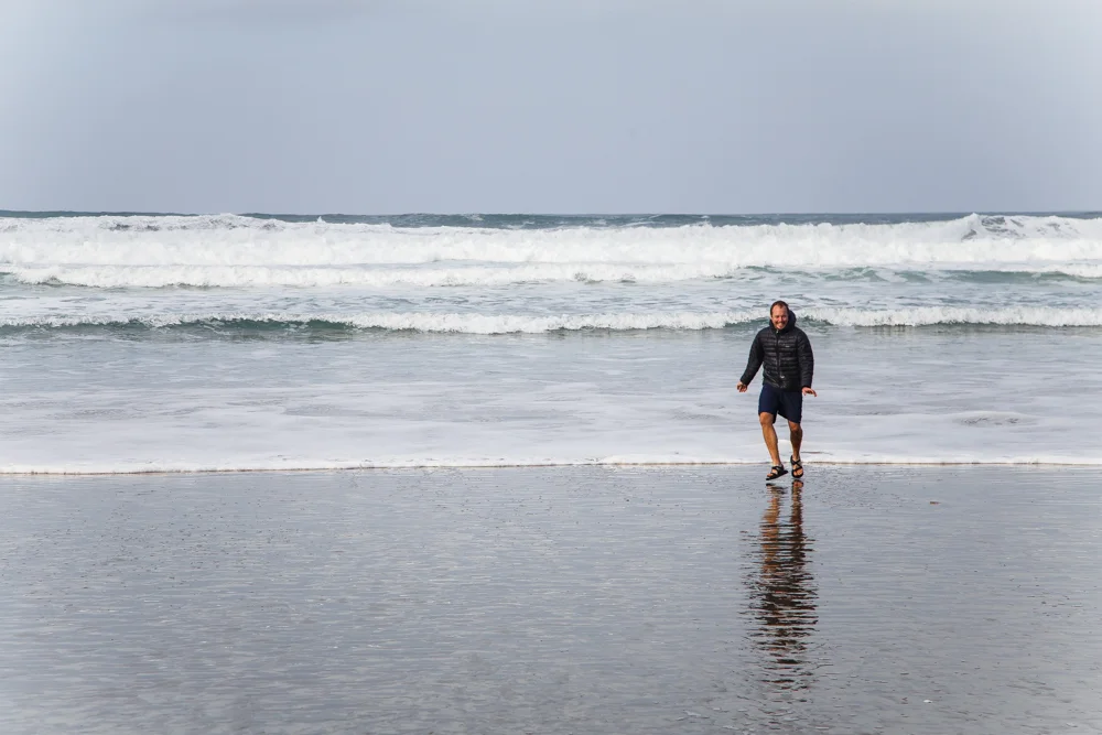 I can't help but play in waves! I was chasing them. They chased back.