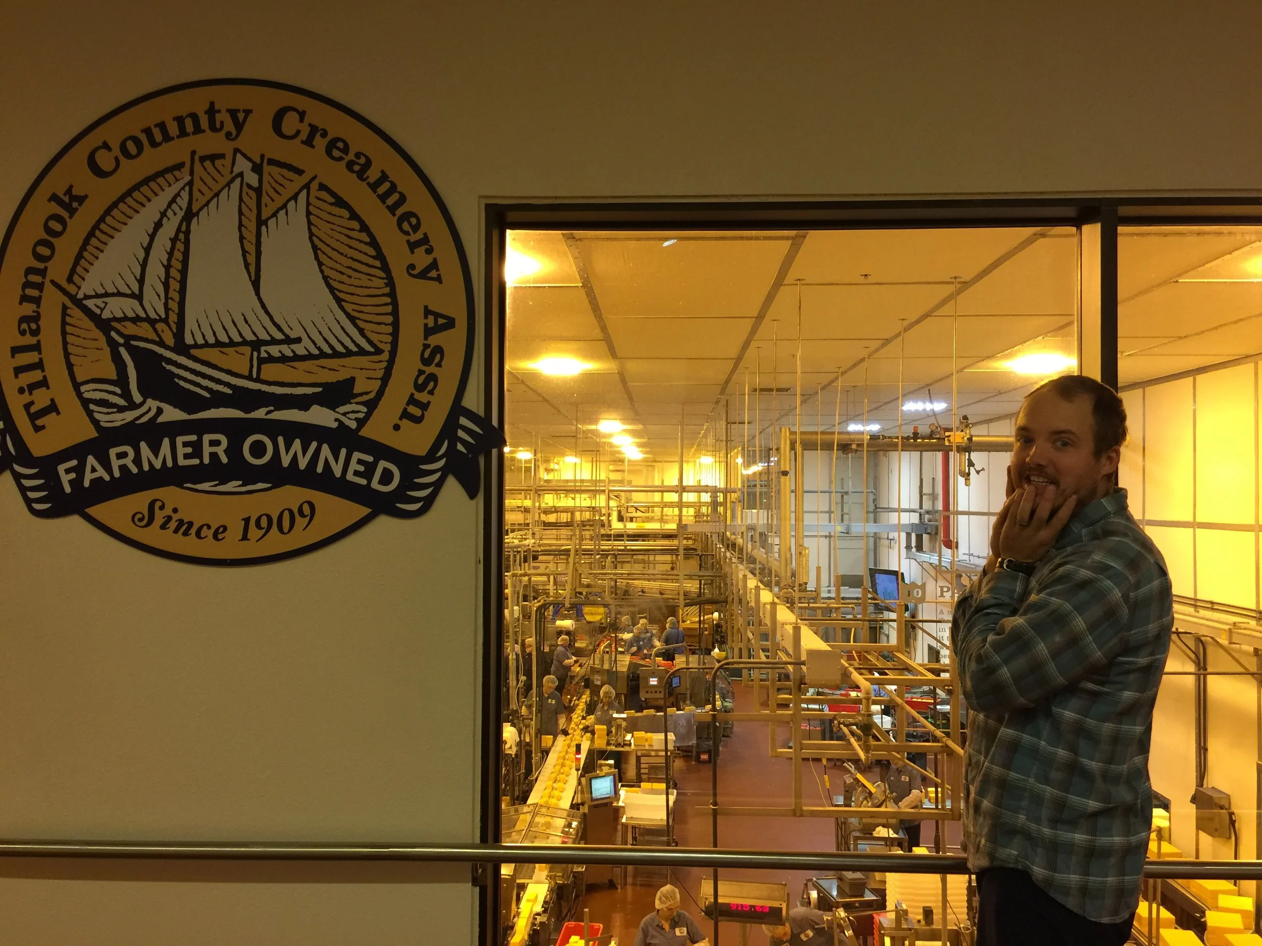 Checking out the cheese line!