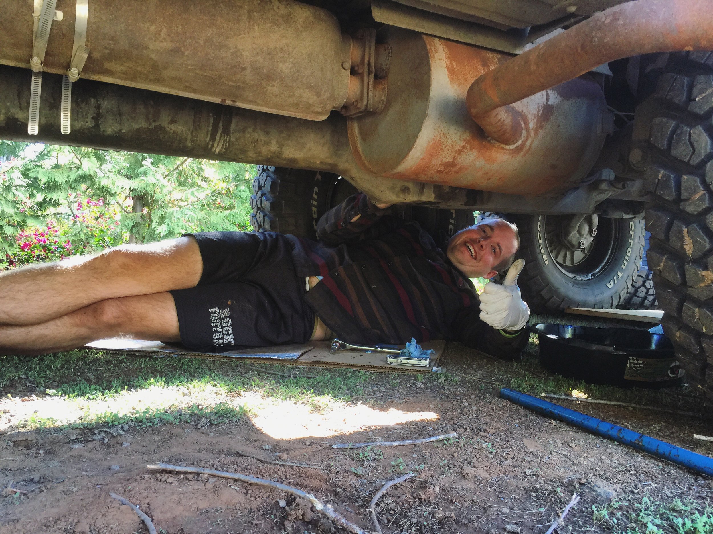 Just draining some gear oil. No big deal.