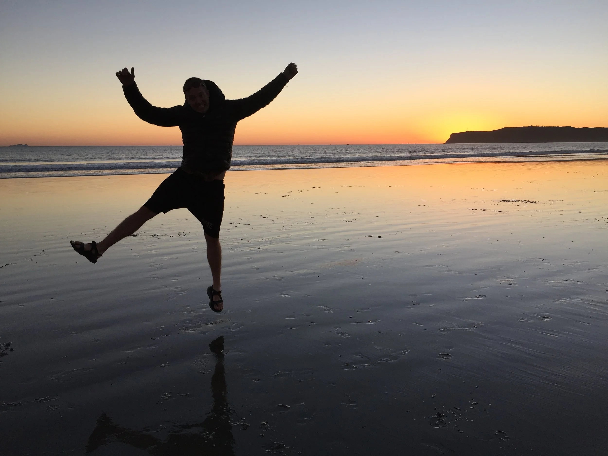 Dancing in the Coronado twilight at the dog beach. June is somewhere, playing frisbee with Rick like and fury, insatiable, turbo-charged WRX with an bottomless fuel tank.