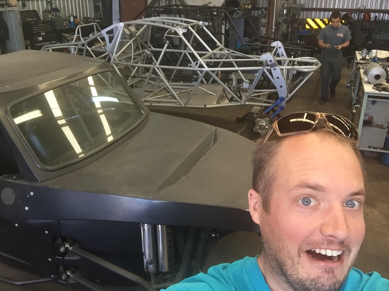 The Baja buggies at this factory took me by surprise! We were looking for small pieces of angle steel to make into locks and pulled into the lot of what looked like a scrap metal recycling center. Imagine my surprise when I walked into the workshop and saw this scene!