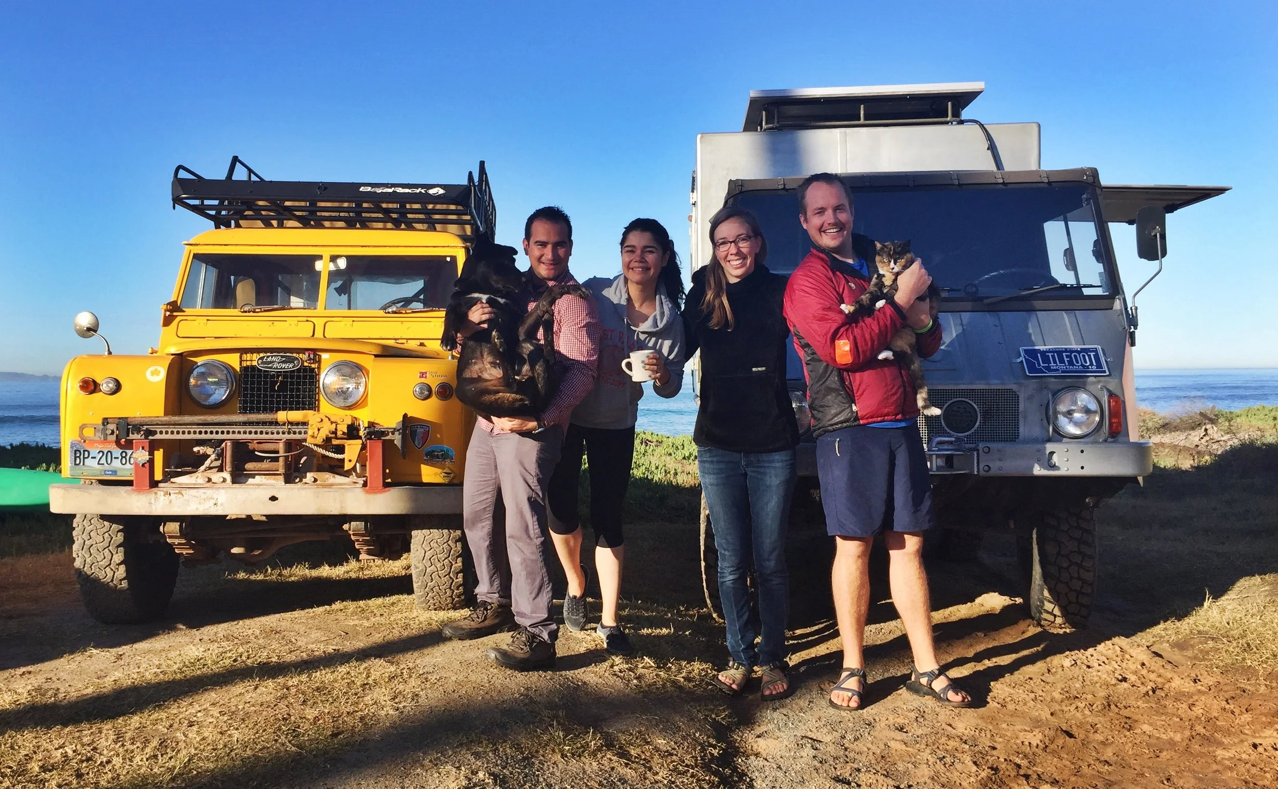 The team, animals included, on the morning of departure.