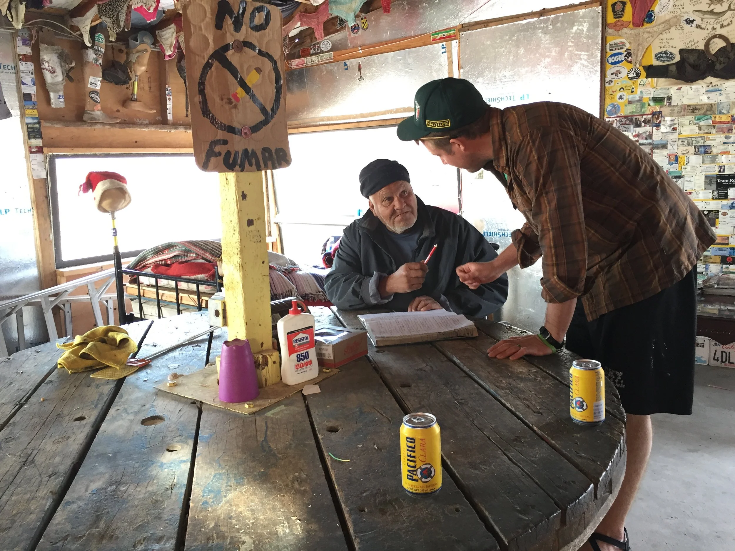Signing Coco's guest book. HEY PACIFICO! SPONSOR THIS GUY!