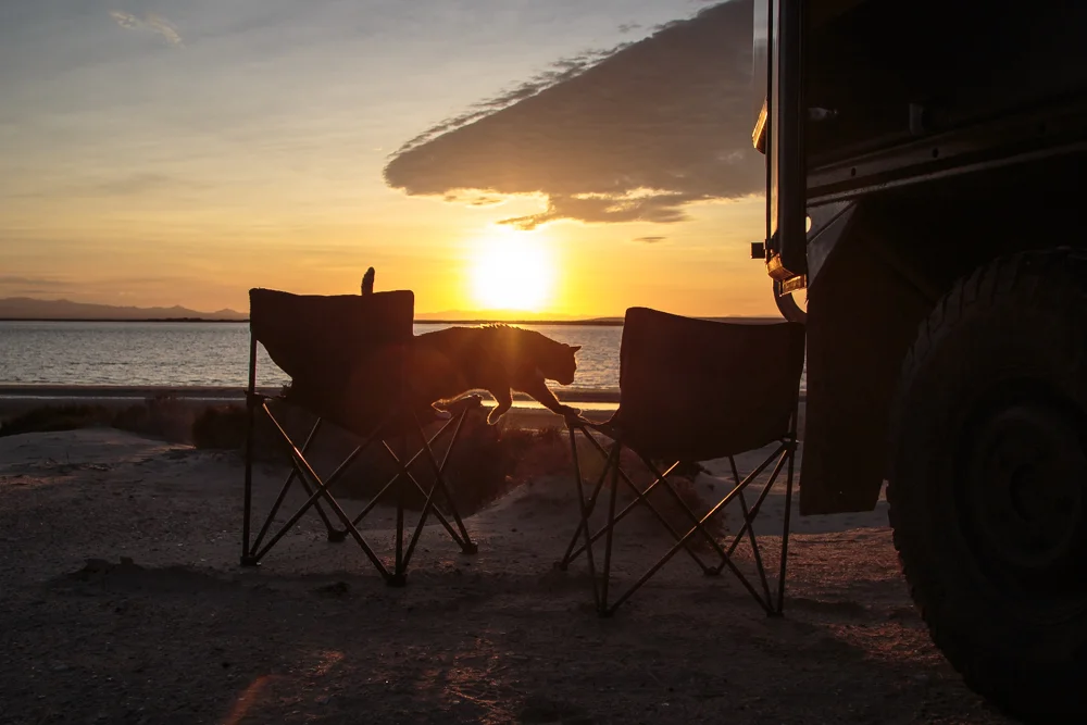 Spectacular sunsets, as per usual, over the west side of the Baja Peninsula.
