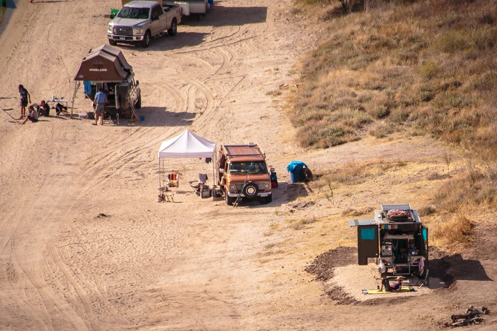 Little Foot and the neighbors. The truck two roof top tents in a traveling family. Two adults and three kids, living (yes, LIVING) in one truck. It's fantastic. 