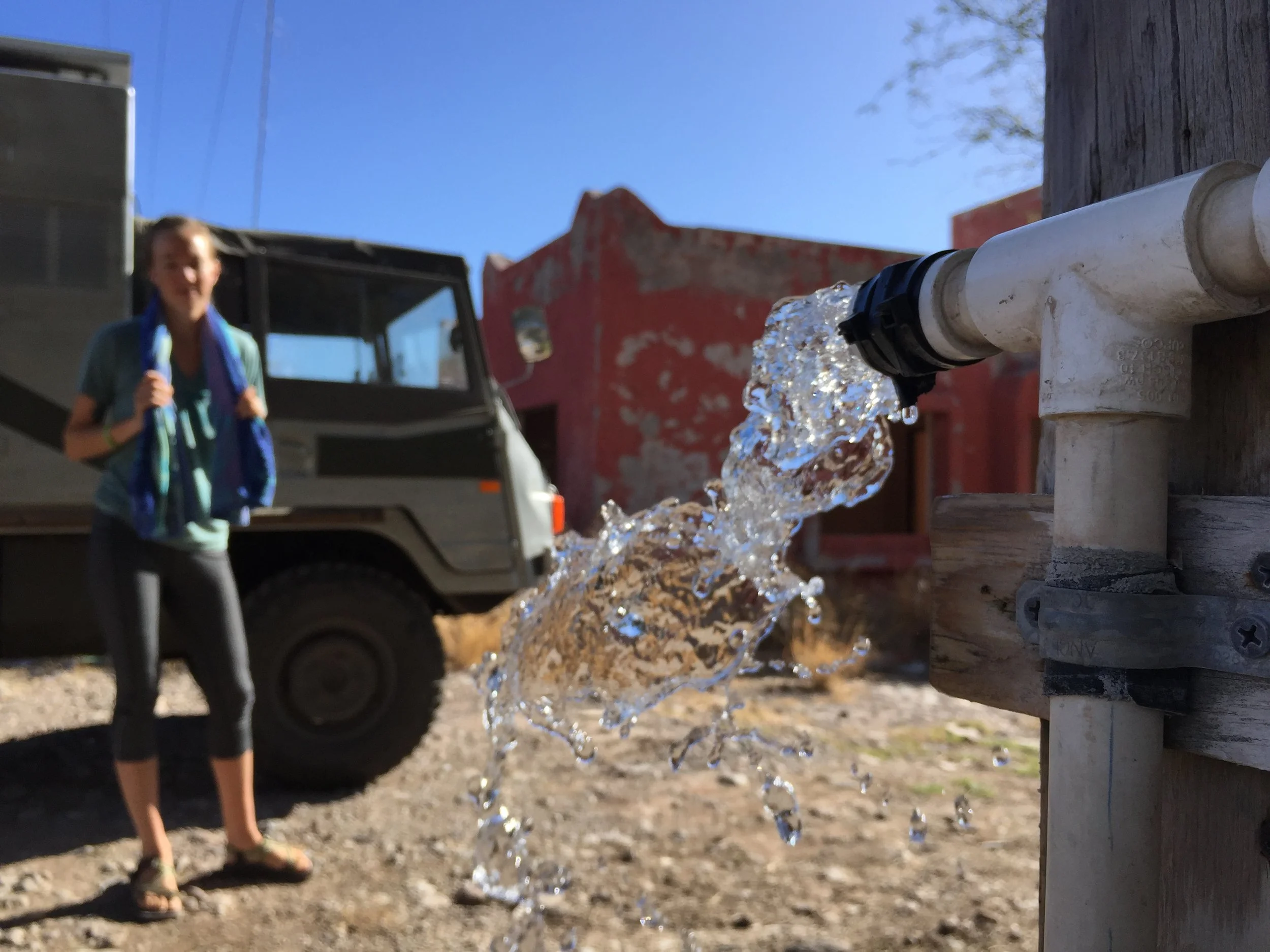 Chelsea did get to bathe in some fresh spring water! Don't worry, she wasn't left out.