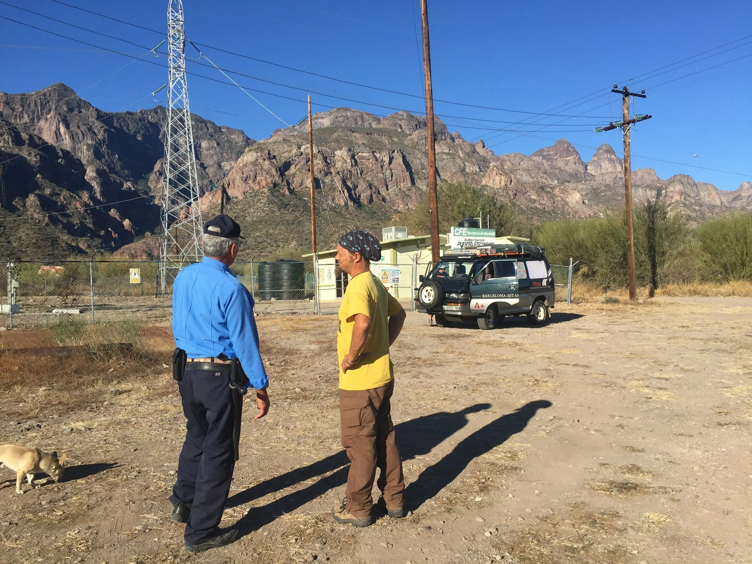 Pablo arranged for the electrical station's gaurd to watch the van, to protect from the bandits, which had been reportedly breaking into cars at the trailhead.