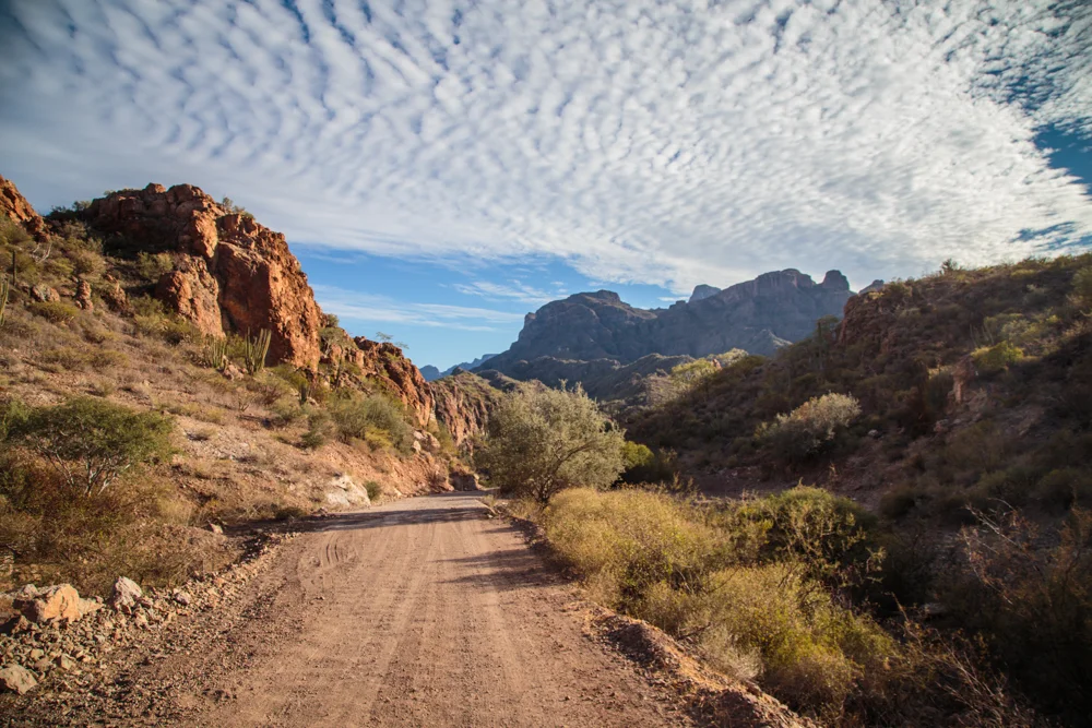 The top of the road into Agua Verde. There is over 1200 feet oF descent between Mex1 and the beach.