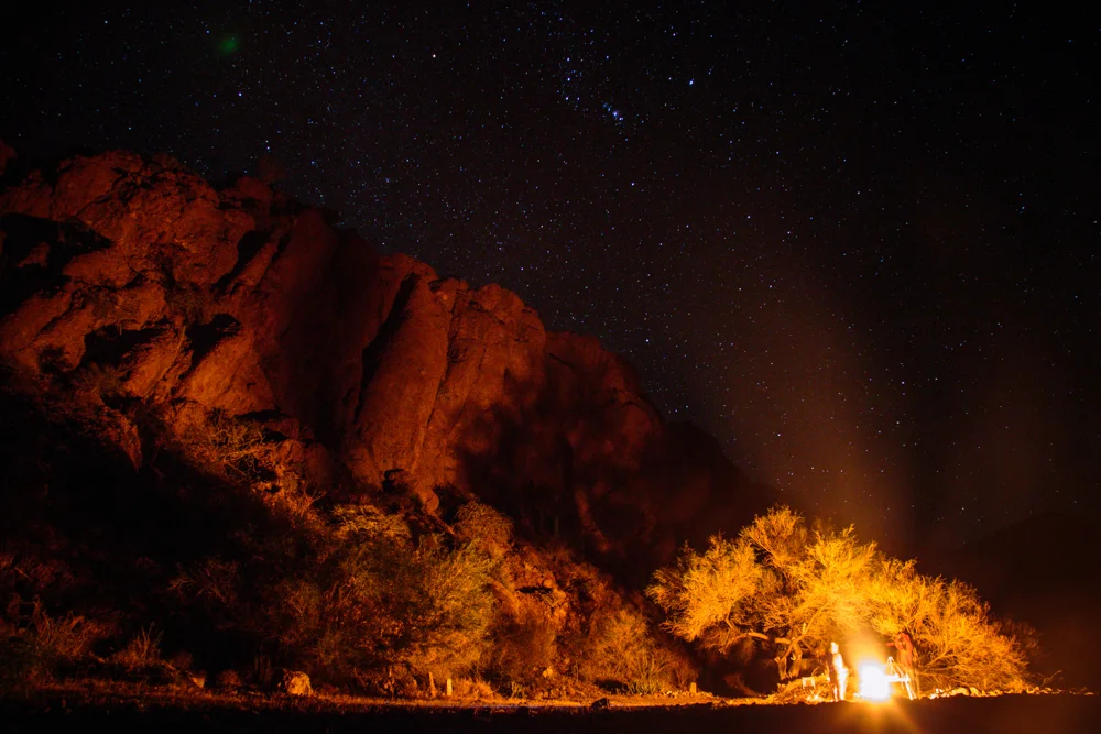 The fire continued all night.