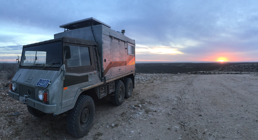 Our lazy, halfway camping spot on the side of a road.