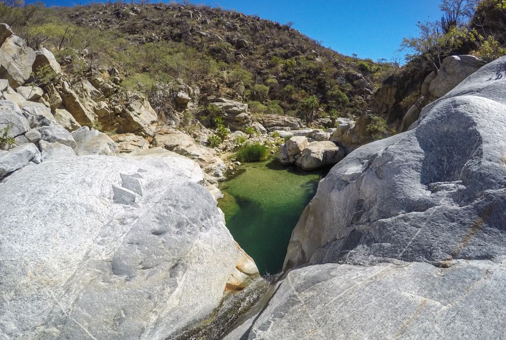 The view from the upper falls. I was told, and I agree, that jumping here is probably safe if you do it correctly, but I didn't try.