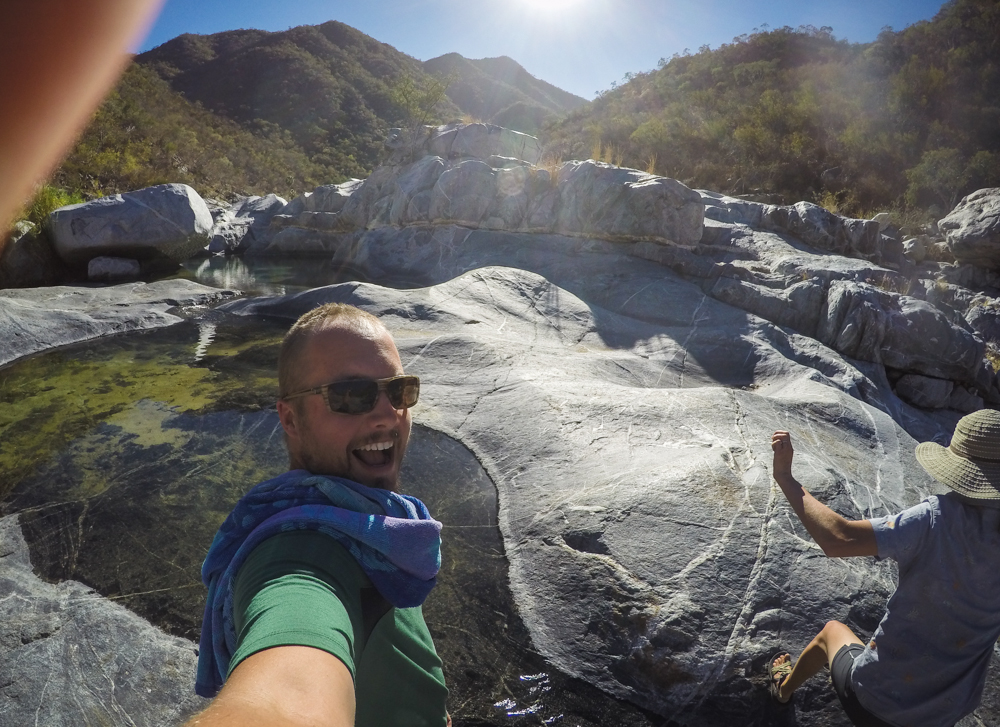 Jumping over streams.