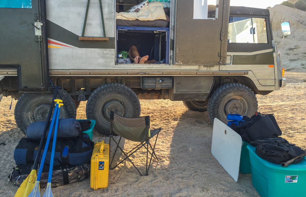 Attempting to diagnose a problem with our water pump. Working in the storage space is possible, but cramped.