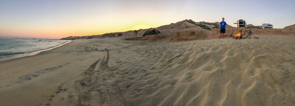 Our first beach camp spot On the East Cape