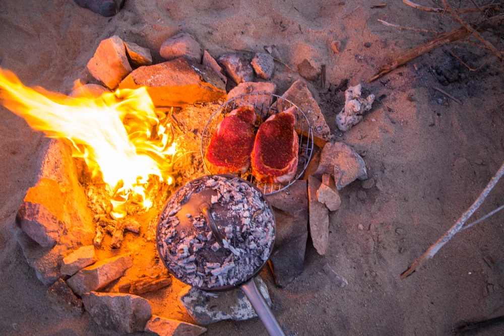 More excellent steaks on an excellent Baja beach.