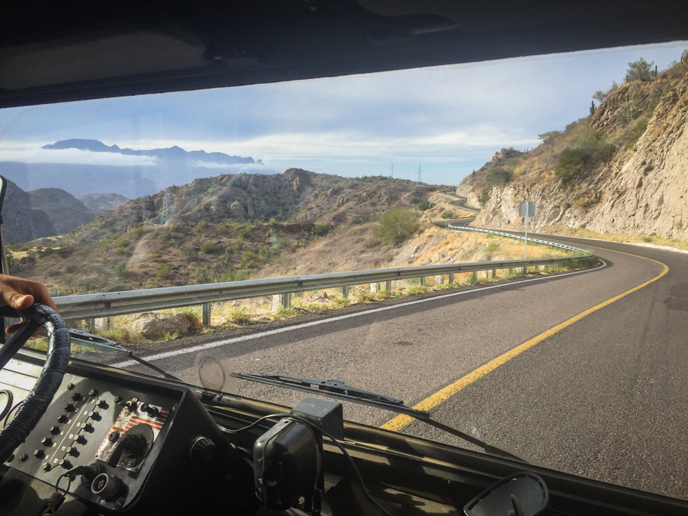 On the road and shifting as little as possible, and definitely not stopping.